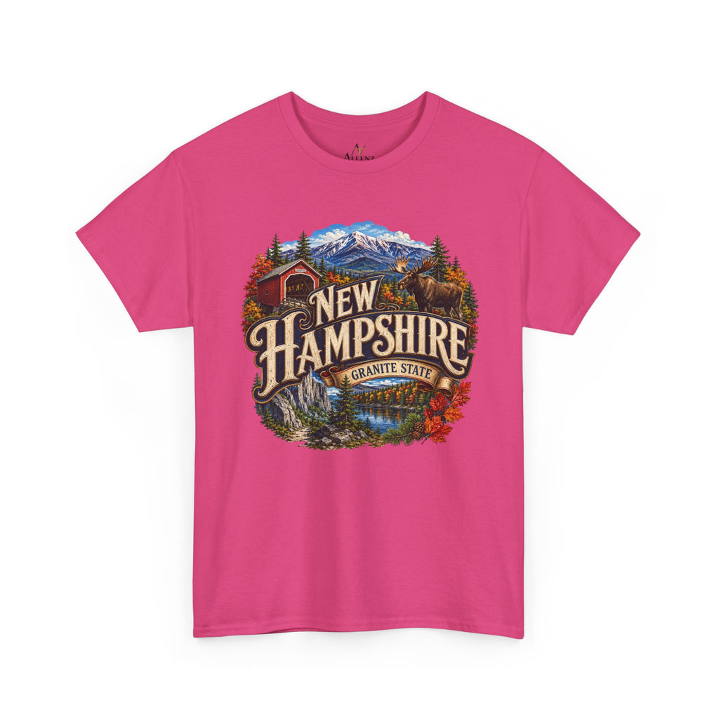 Unisex Heavy Cotton Tee🏔️ New Hampshire – Granite State Adventure and Autumn Beauty 🍁🫎