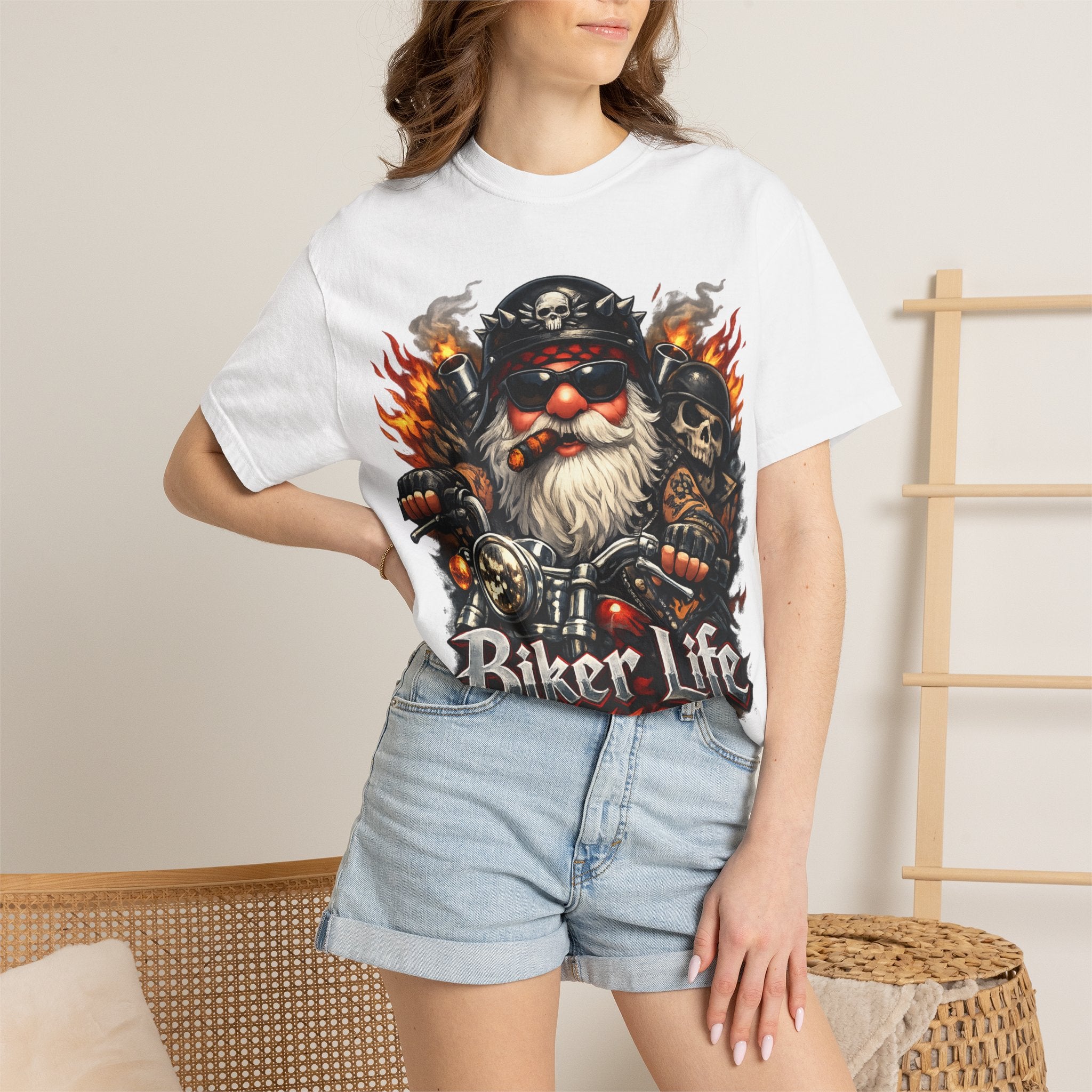 Biker Life T-Shirt — Vintage Gnome Motorcycle Graphic Tee
