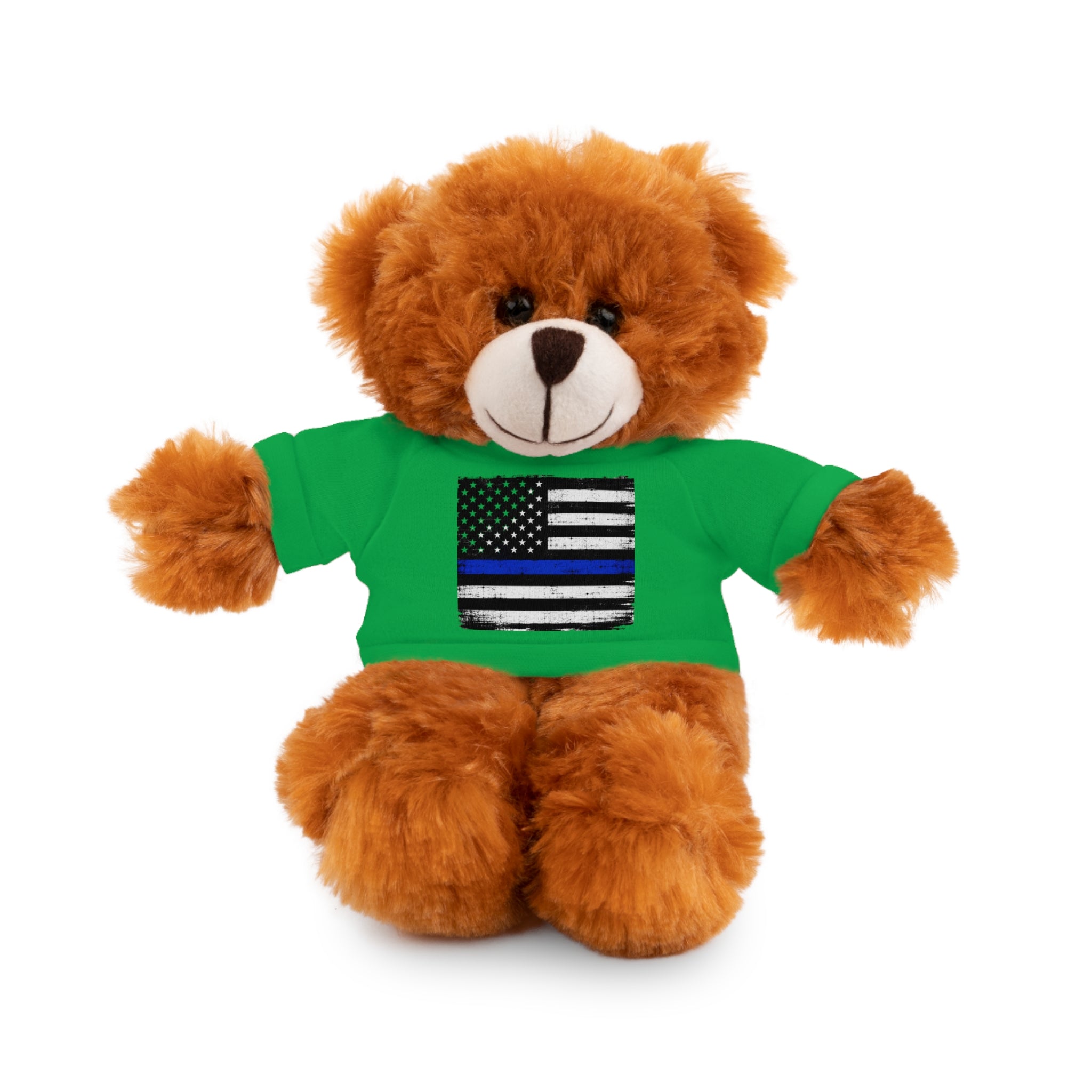 Kids Stuffed Animal with Thin Blue line flag Tee