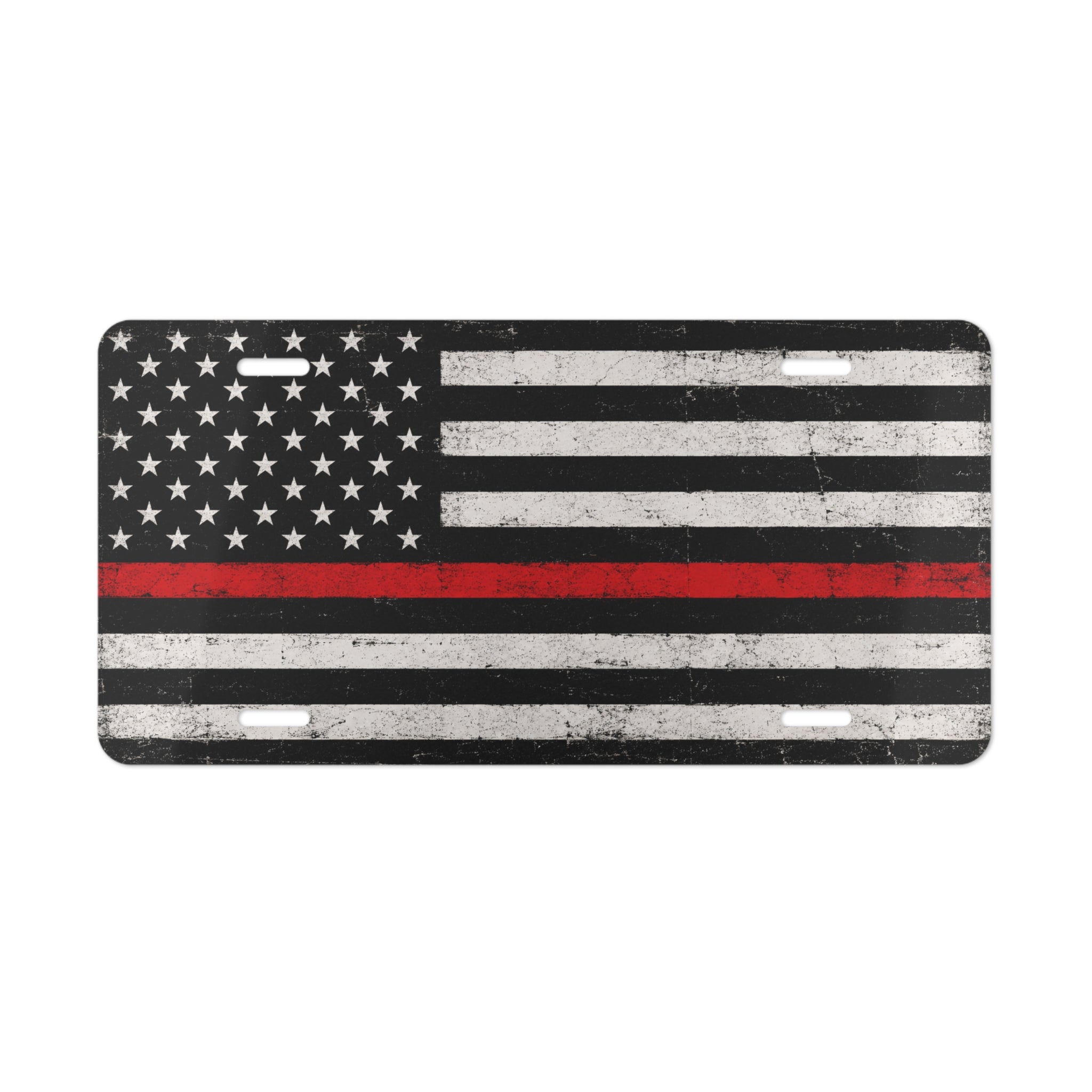 Thin Red Line Flag Vanity License Plate
