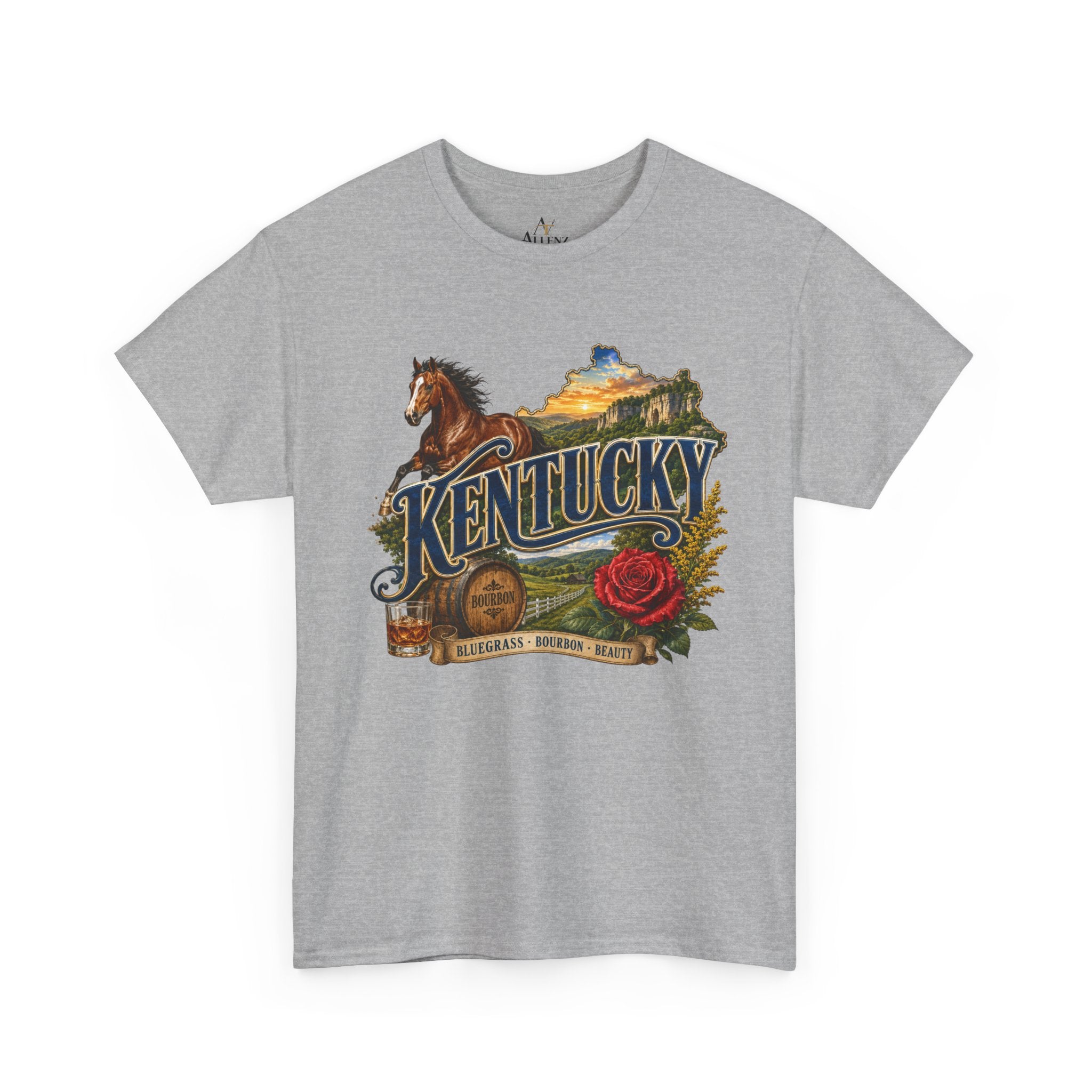 Unisex Heavy Cotton Tee 🐎 Kentucky – Bluegrass, Bourbon and Southern Beauty 🐎