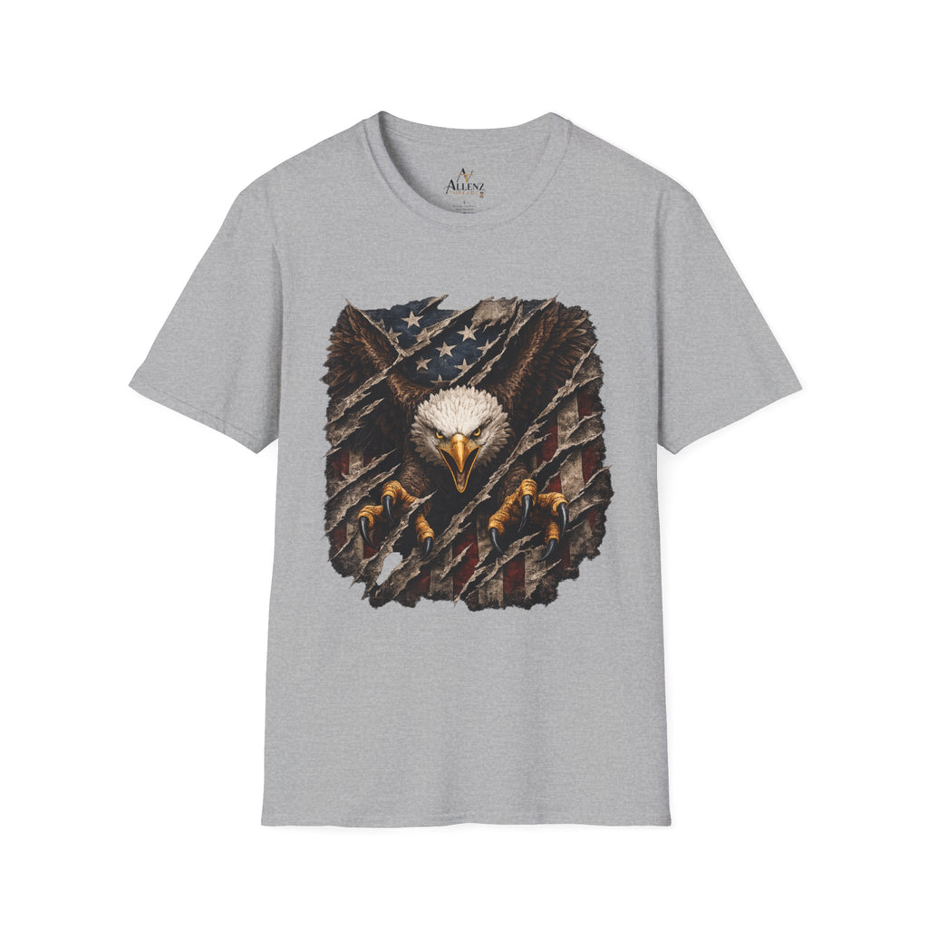 Eagle and Tattered American Flag T-Shirt