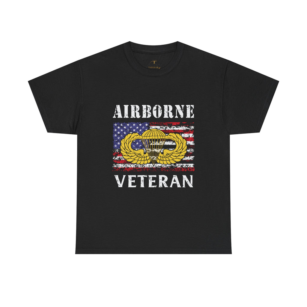 🪂 Airborne Veteran Patriotic Unisex Heavy Cotton Tee