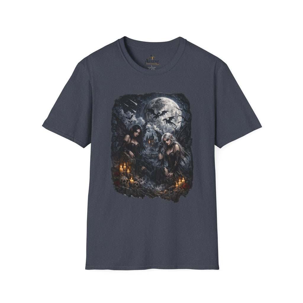 Fantasy Moonlit Wolves T-Shirt — Gothic Werewolf Night Scene