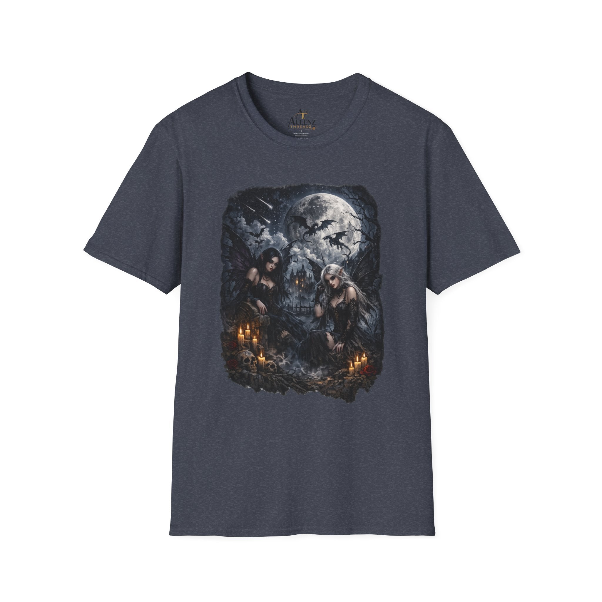 Fantasy Moonlit Wolves T-Shirt — Gothic Werewolf Night Scene