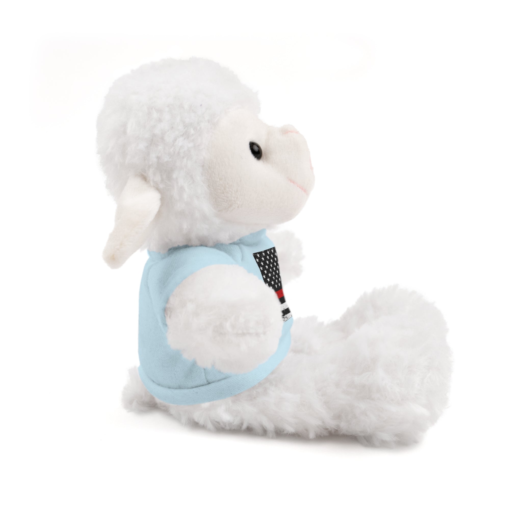 Kids Stuffed Animal with Thin Red line flag Tee