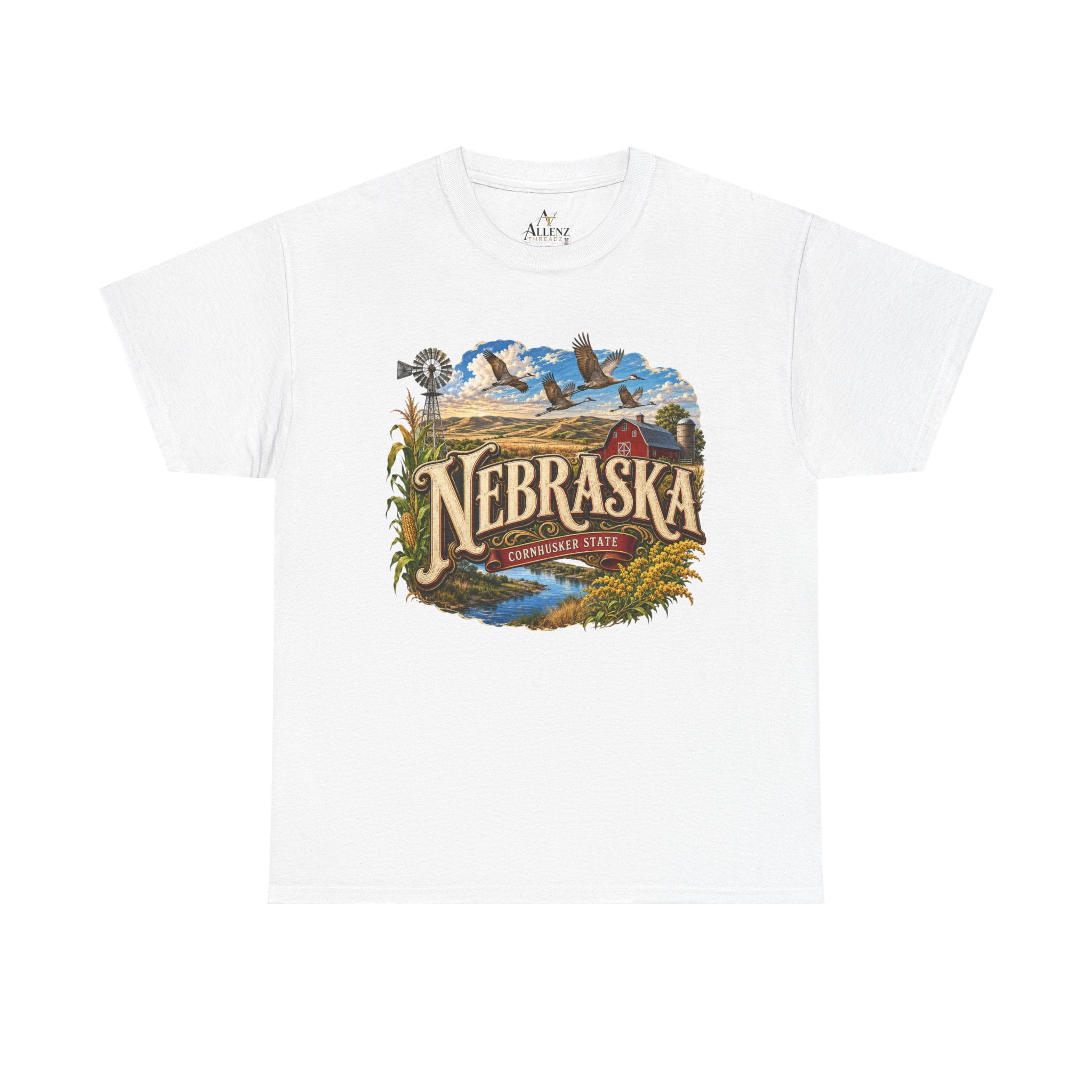 Unisex Heavy Cotton Tee🌾 Nebraska – Heartland Heritage and Prairie Pride 🌾