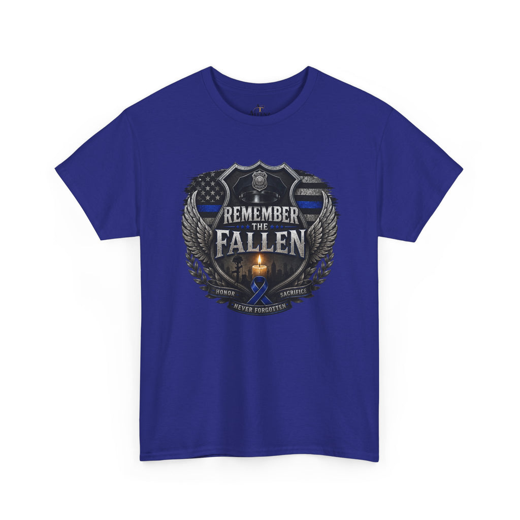 Unisex Heavy Cotton Tee Thin blue line remember the Fallen