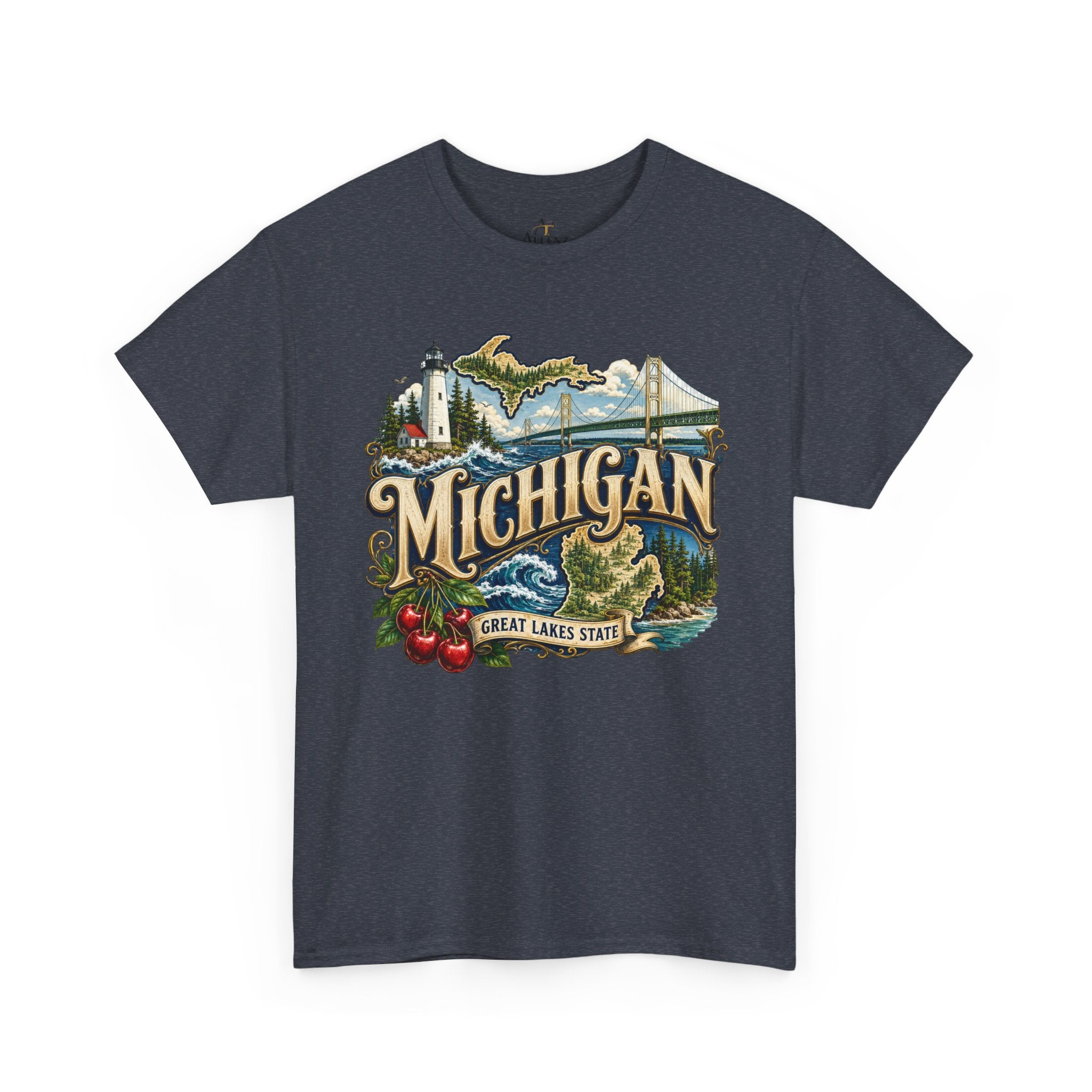 Unisex Heavy Cotton Tee🌊 Michigan – Great Lakes Beauty and Northern Adventure 🌊