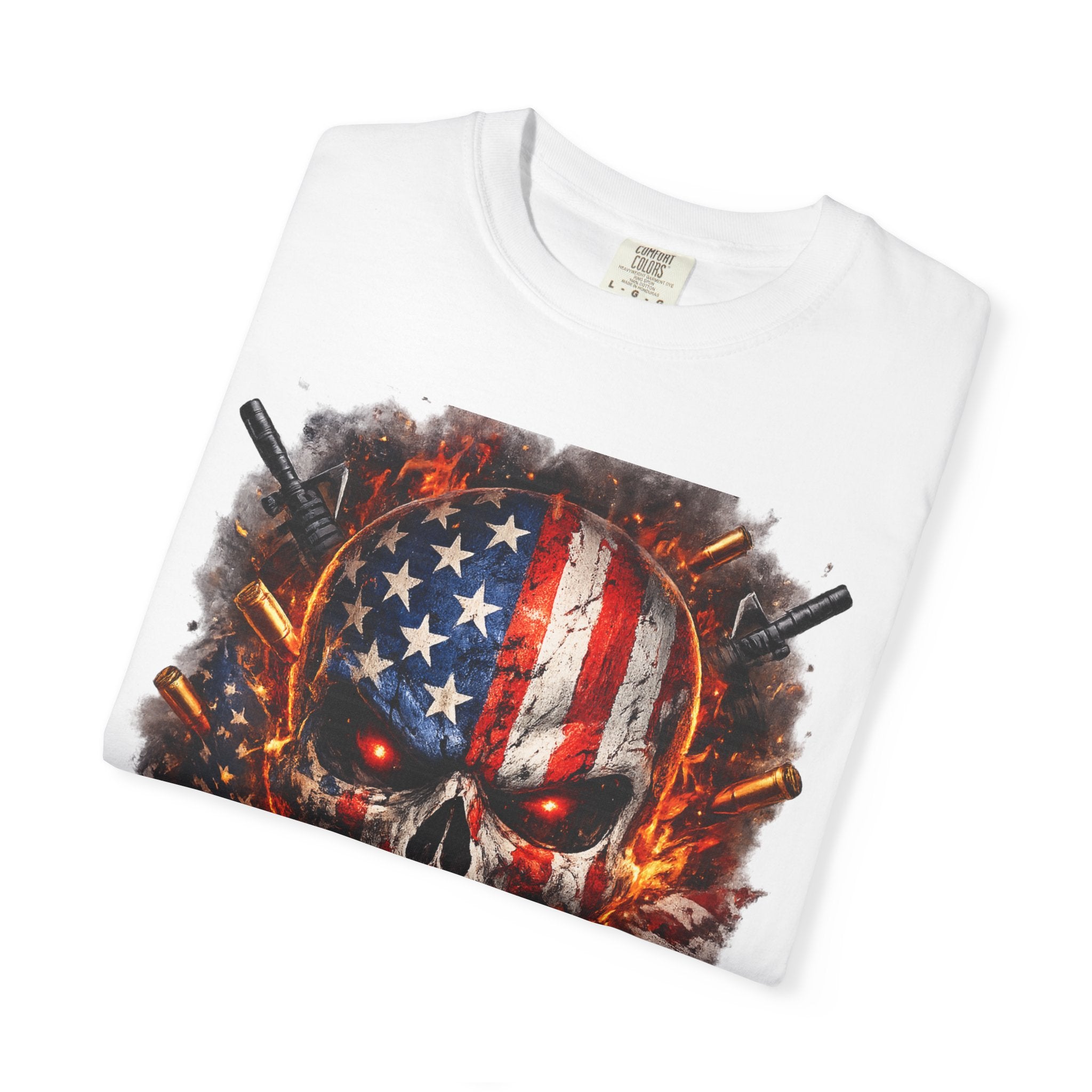 American Flag Skull 'Savage' Graphic T-Shirt