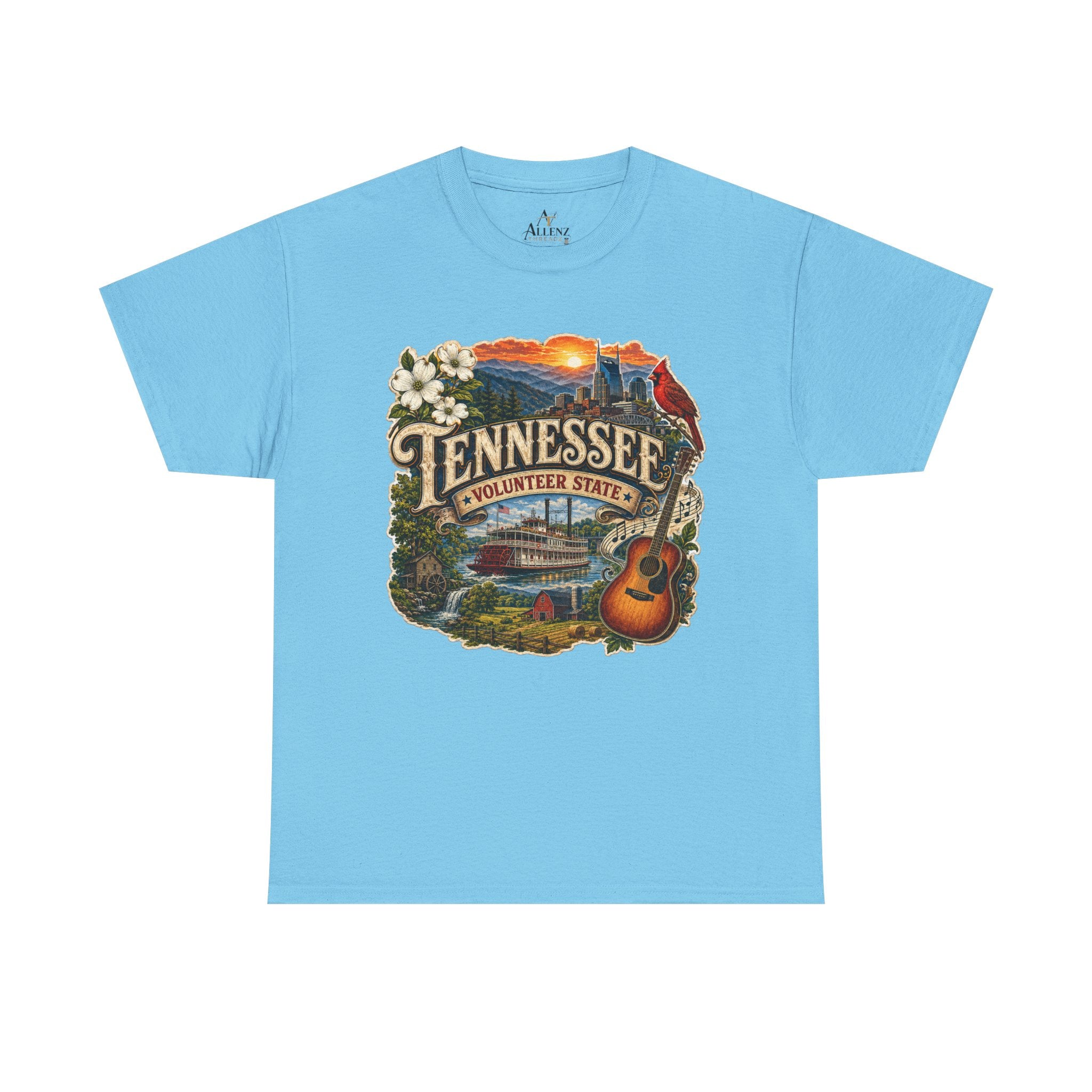 Unisex Heavy Cotton Tee🎸 Tennessee – Heart of the Volunteer State 🌄🎶