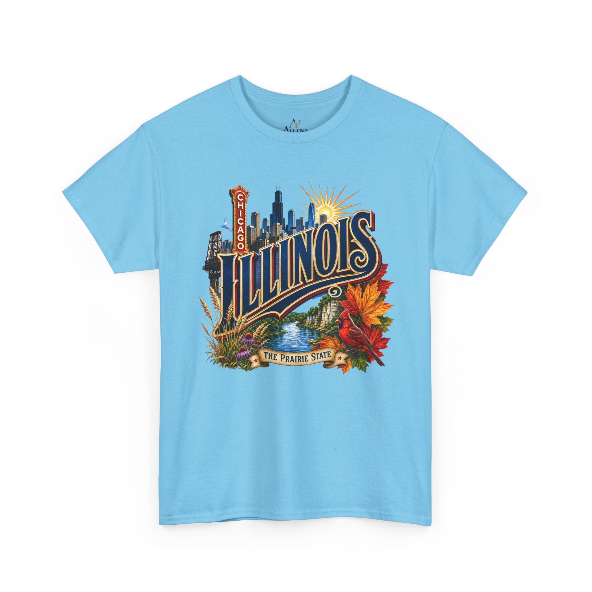 Unisex Heavy Cotton Tee 🌆 Illinois – Big City Energy and Prairie State Pride 🌆