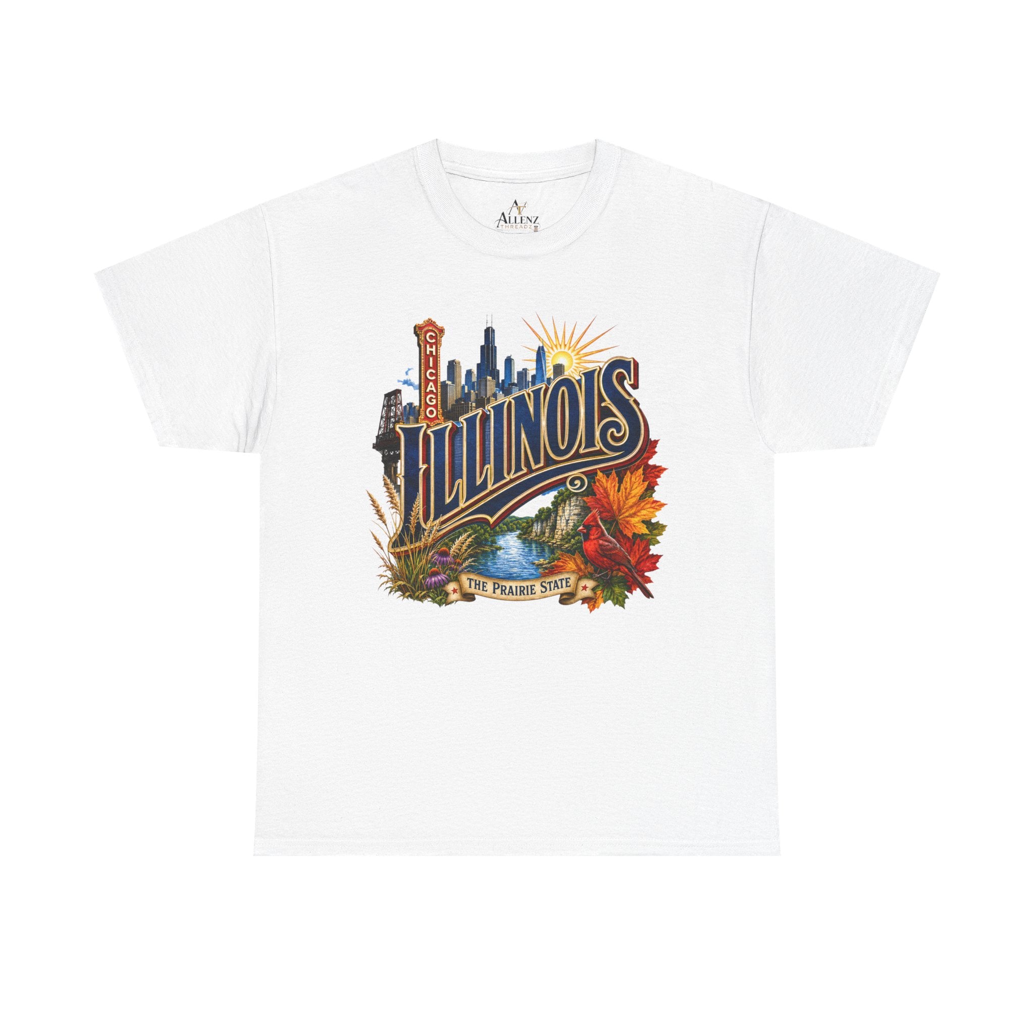 Unisex Heavy Cotton Tee 🌆 Illinois – Big City Energy and Prairie State Pride 🌆