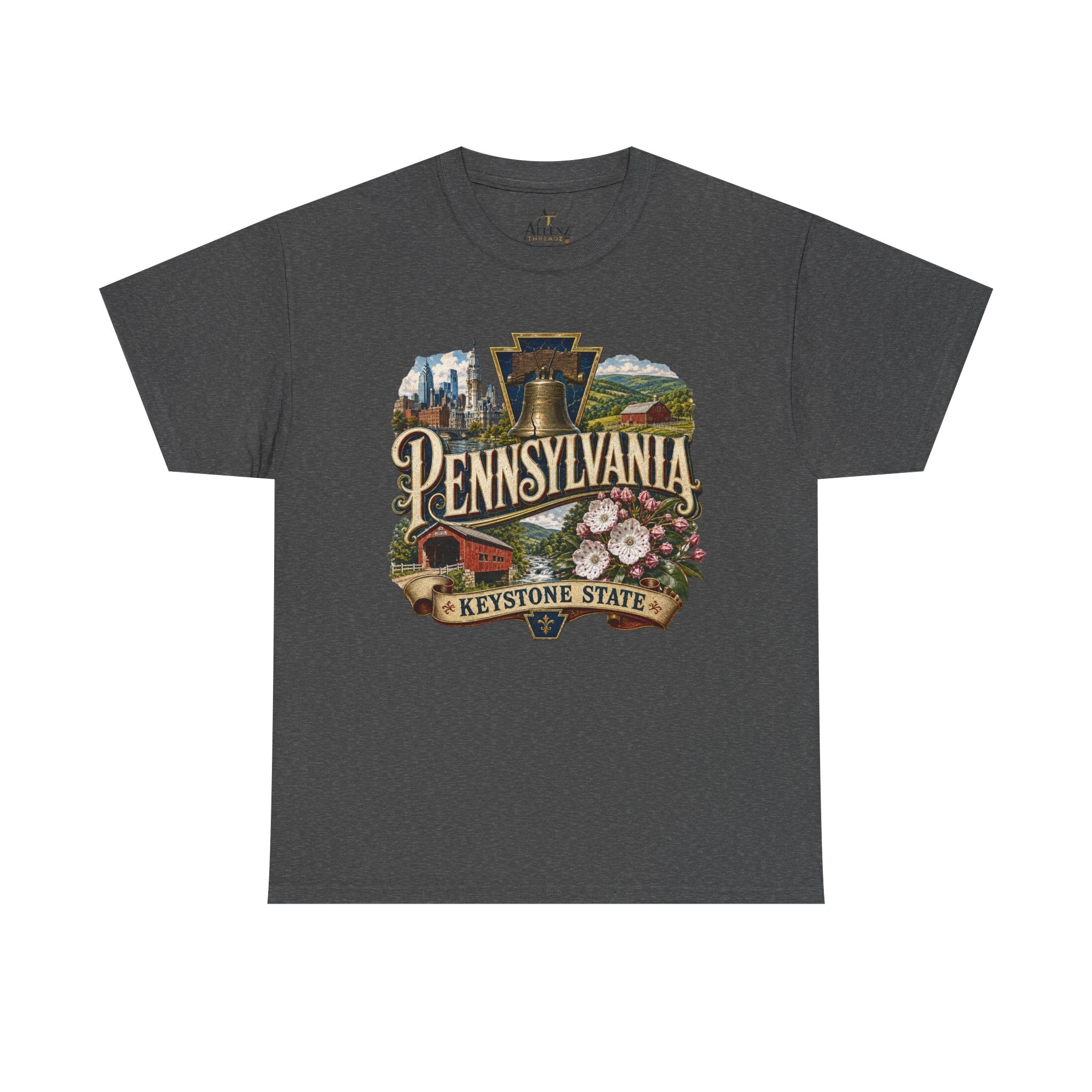 Unisex Heavy Cotton Tee🛎️ Pennsylvania – Pride of the Keystone State 🌄