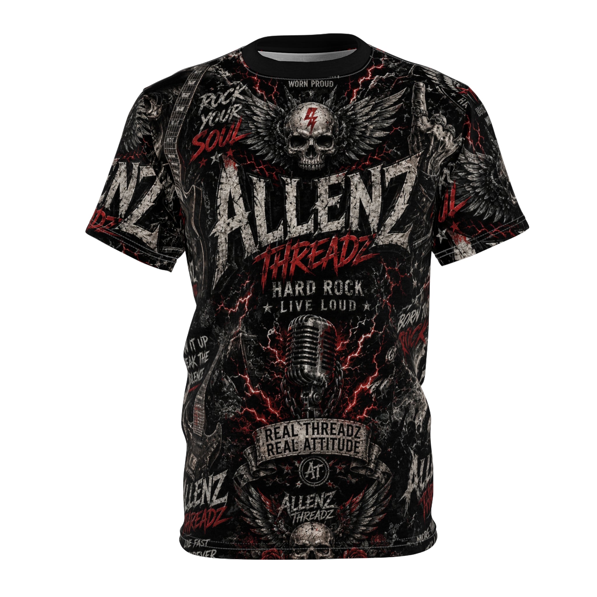 Allenz Threadz Hard Rock Unisex Cut and Sew Tee (AOP)