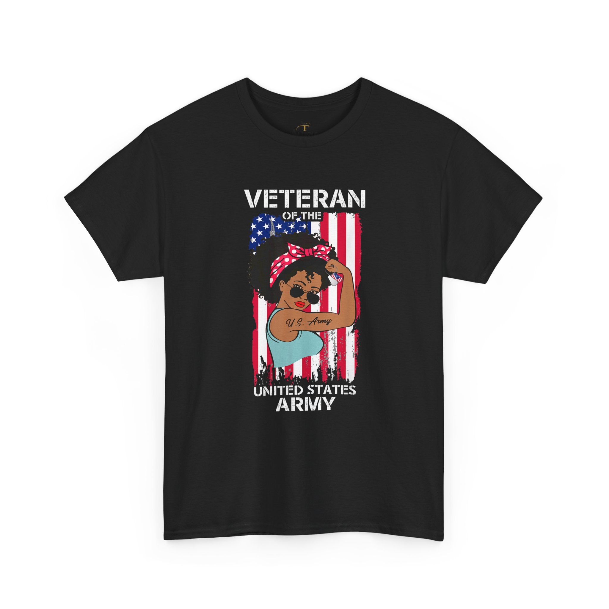 Unisex Heavy Cotton Tee✨ Melanin Army Veteran T-Shirt – Strong, Proud and Fearless ✨