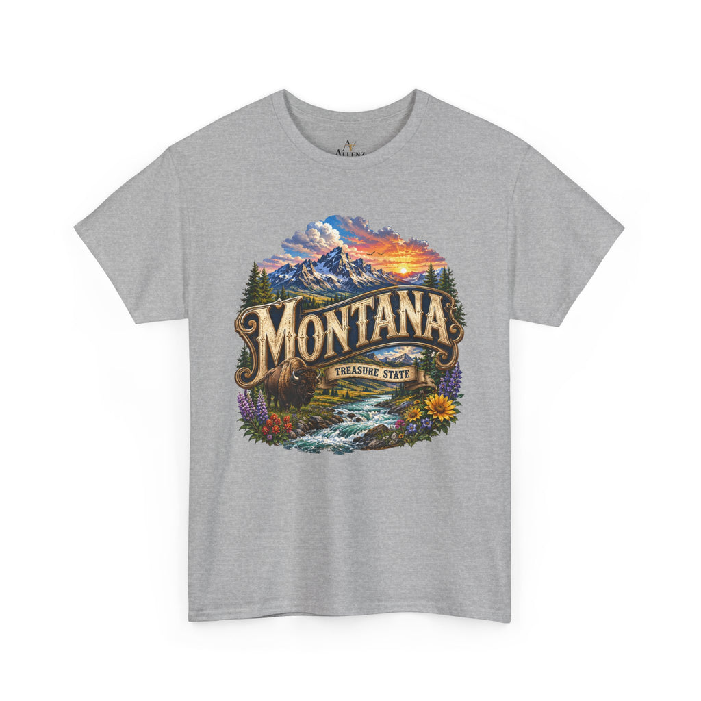 Unisex Heavy Cotton Tee🏔️ Montana – Big Sky Beauty and Wild Frontier Spirit 🏔️