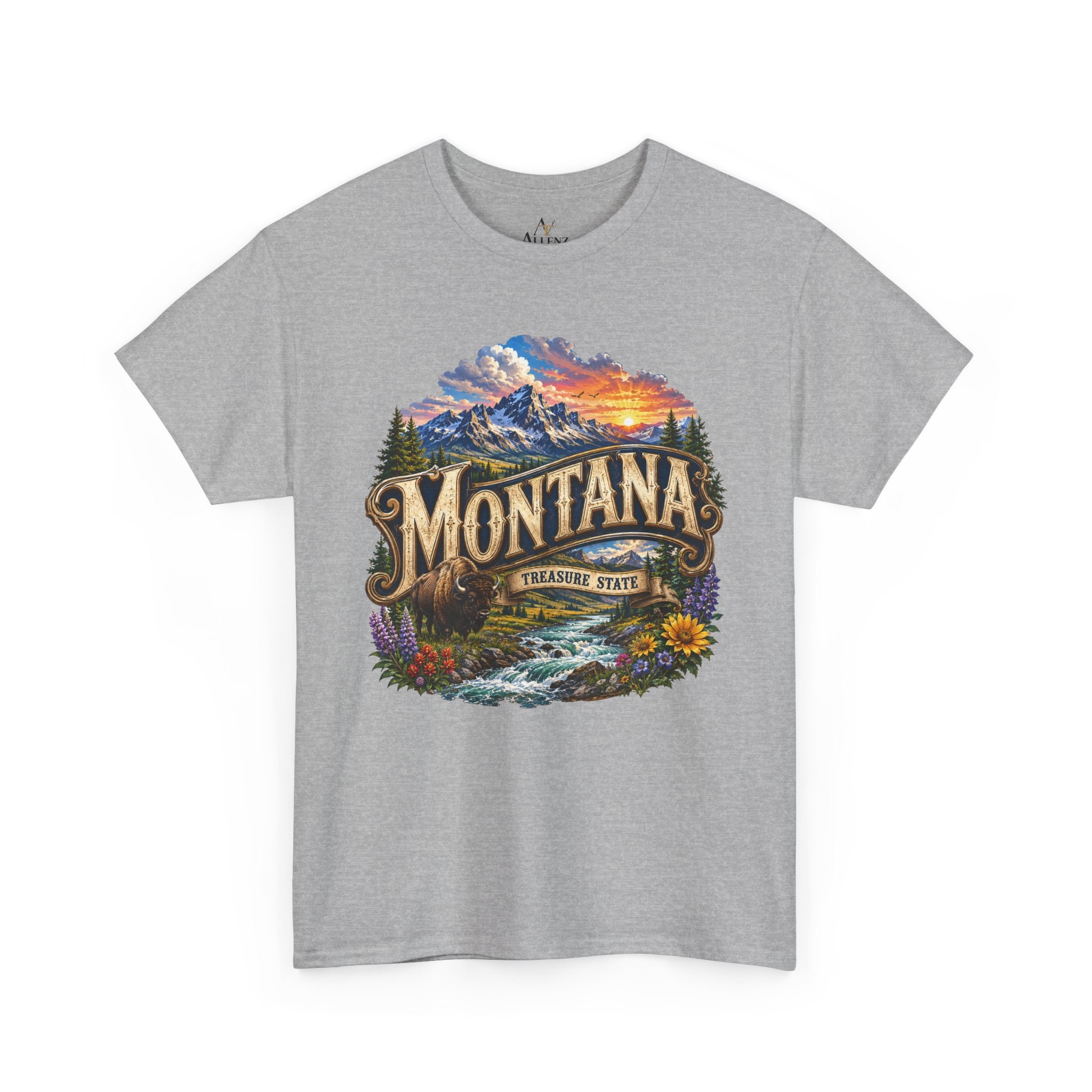 Unisex Heavy Cotton Tee🏔️ Montana – Big Sky Beauty and Wild Frontier Spirit 🏔️