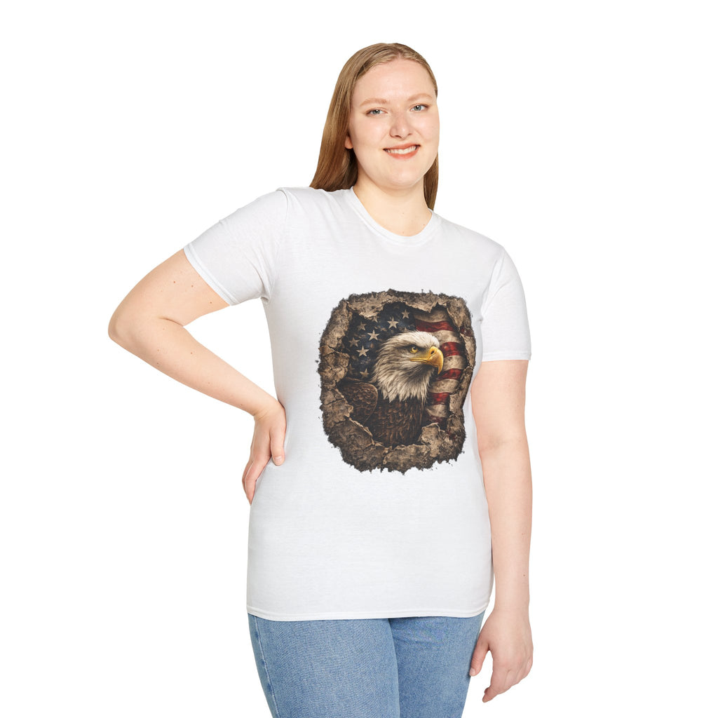 Patriotic Eagle T-Shirt — American Flag Bald Eagle Graphic