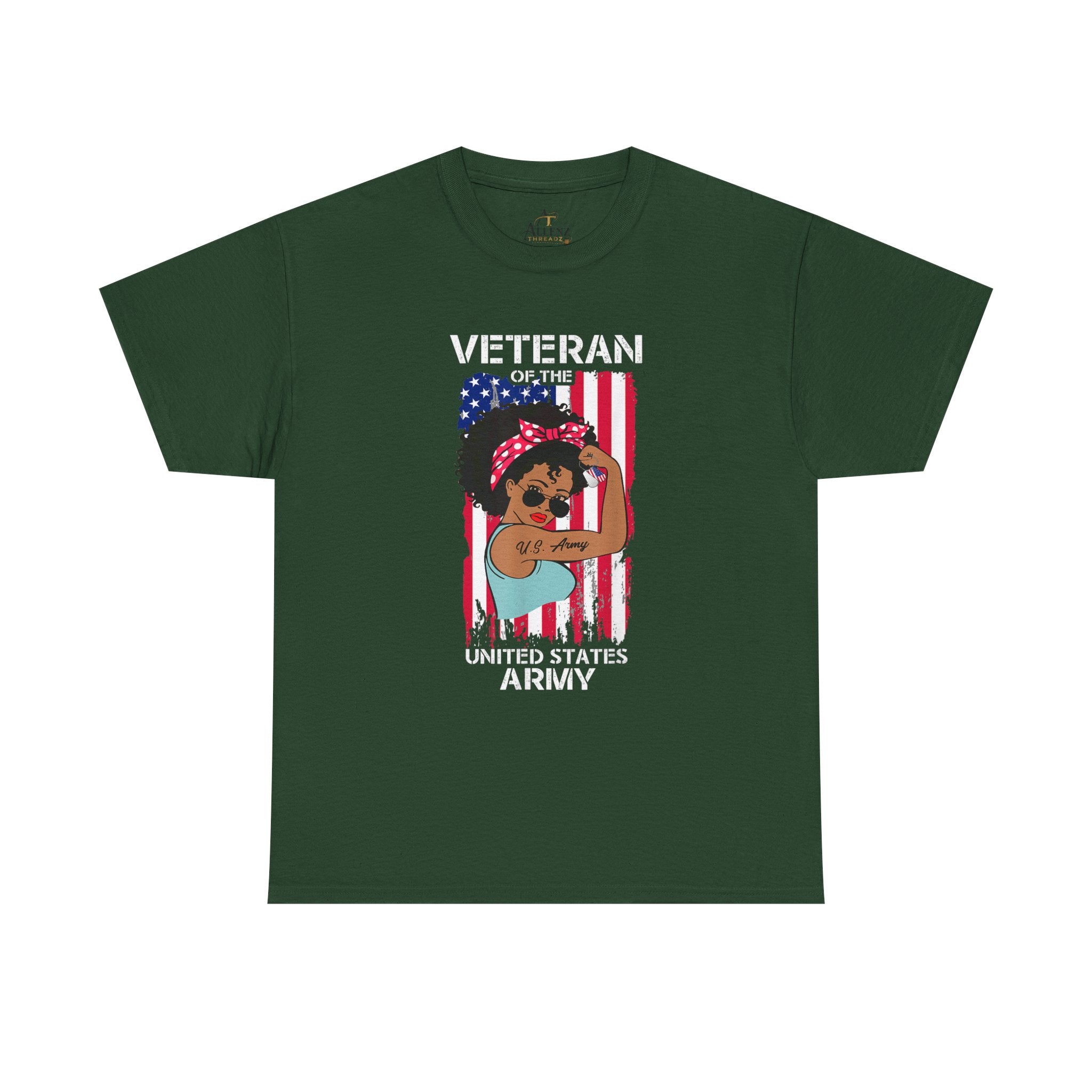 Unisex Heavy Cotton Tee✨ Melanin Army Veteran T-Shirt – Strong, Proud and Fearless ✨