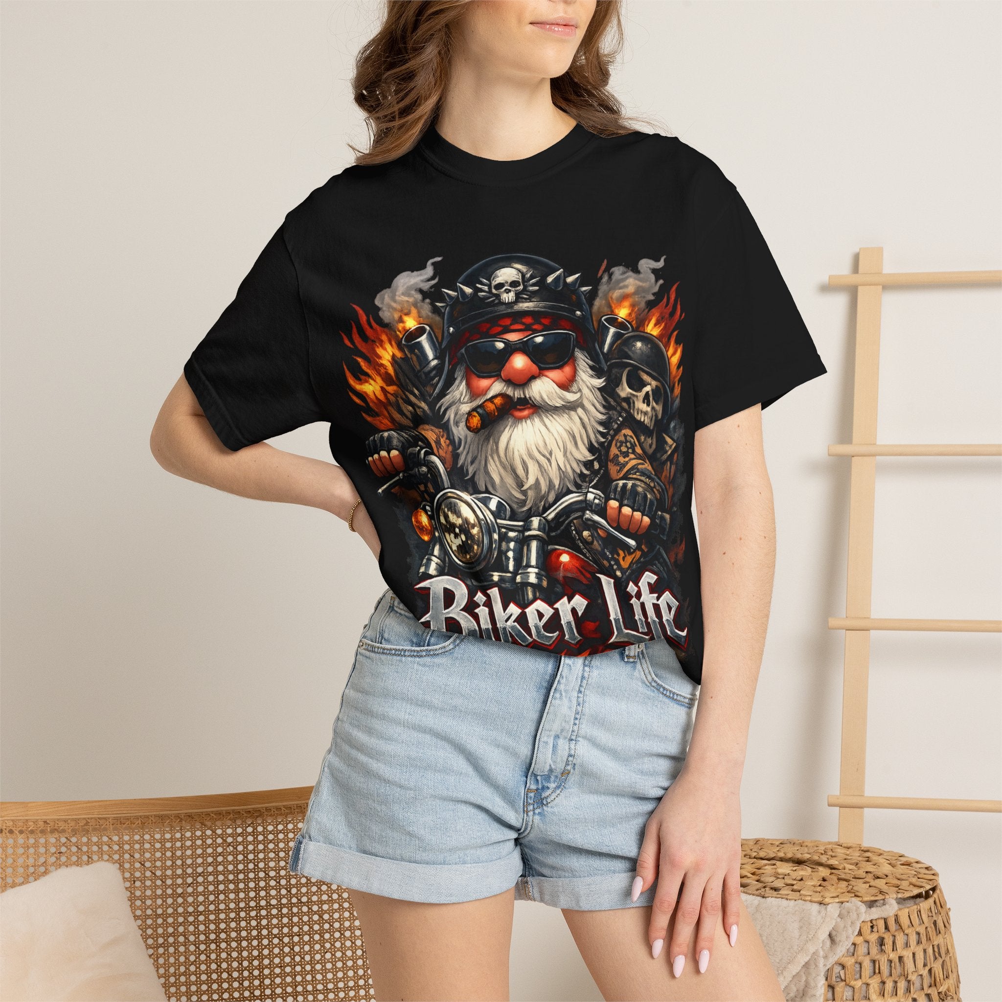Biker Life T-Shirt — Vintage Gnome Motorcycle Graphic Tee