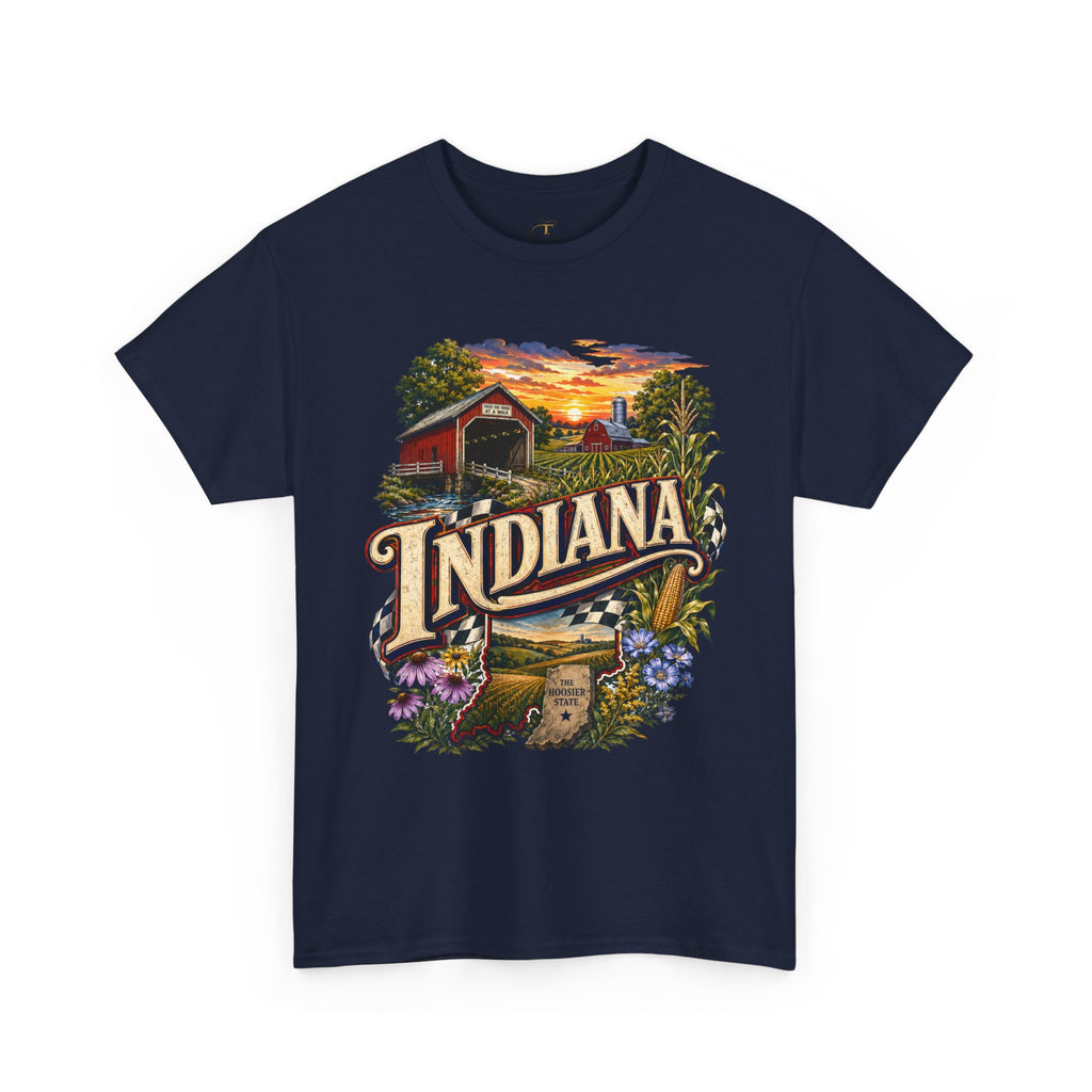 Unisex Heavy Cotton Tee 🌽 Indiana – Heartland Pride and Hoosier Tradition 🌽