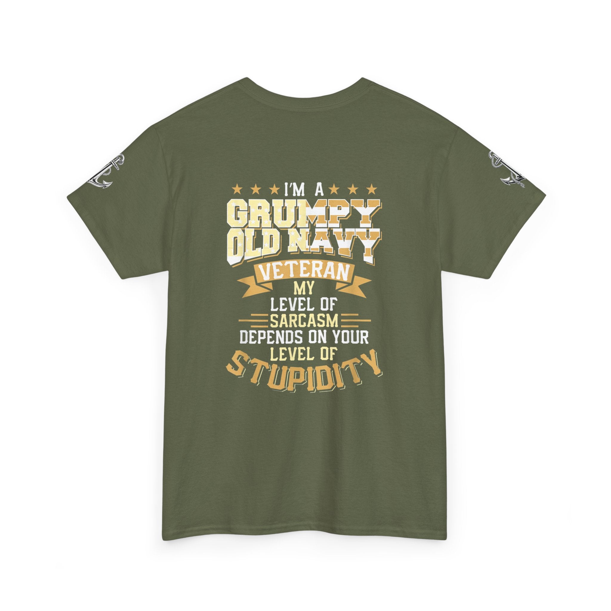 Unisex Heavy Cotton Tee⚓ “I’m A Grumpy Old Navy Veteran” Funny Veteran Shirt ⚓