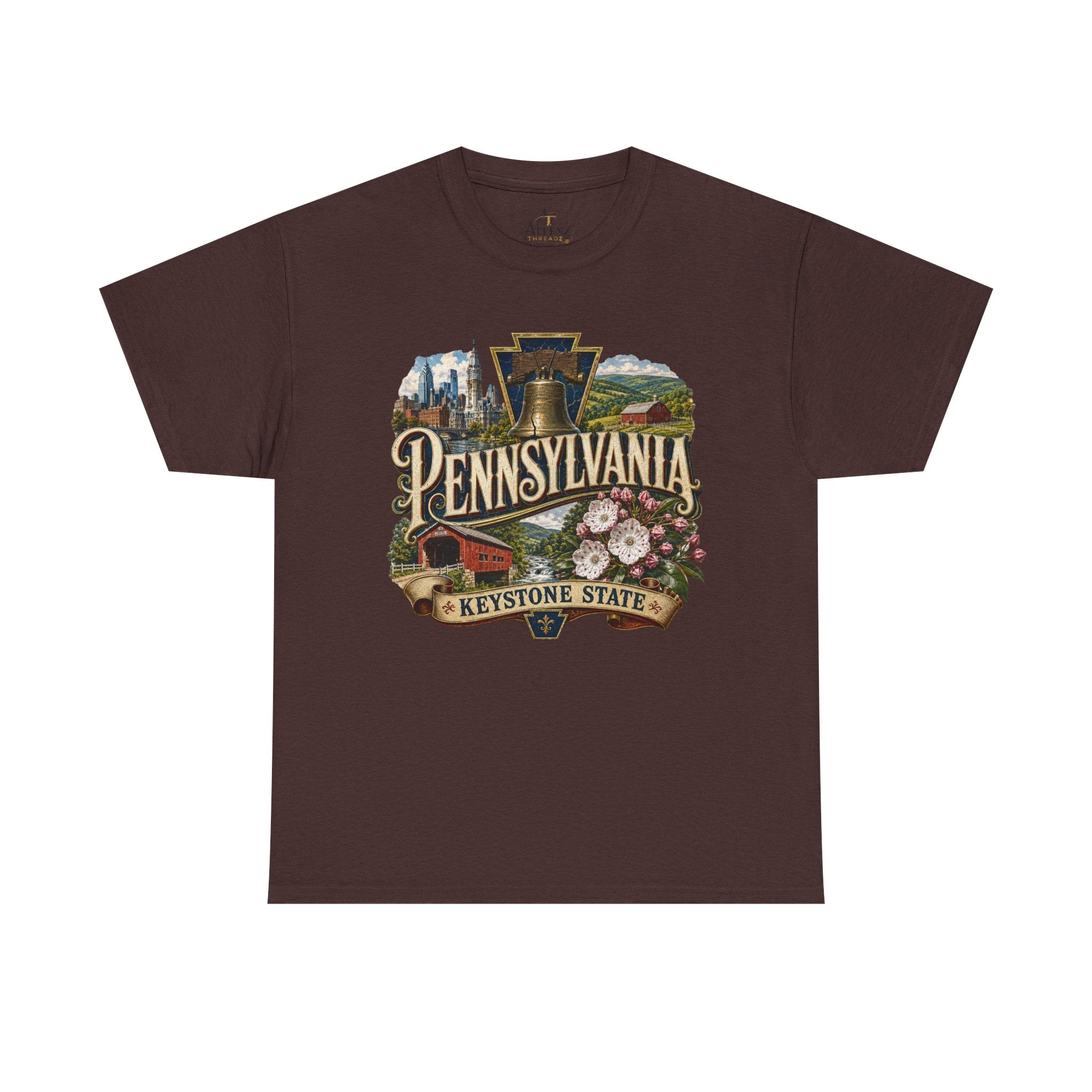 Unisex Heavy Cotton Tee🛎️ Pennsylvania – Pride of the Keystone State 🌄