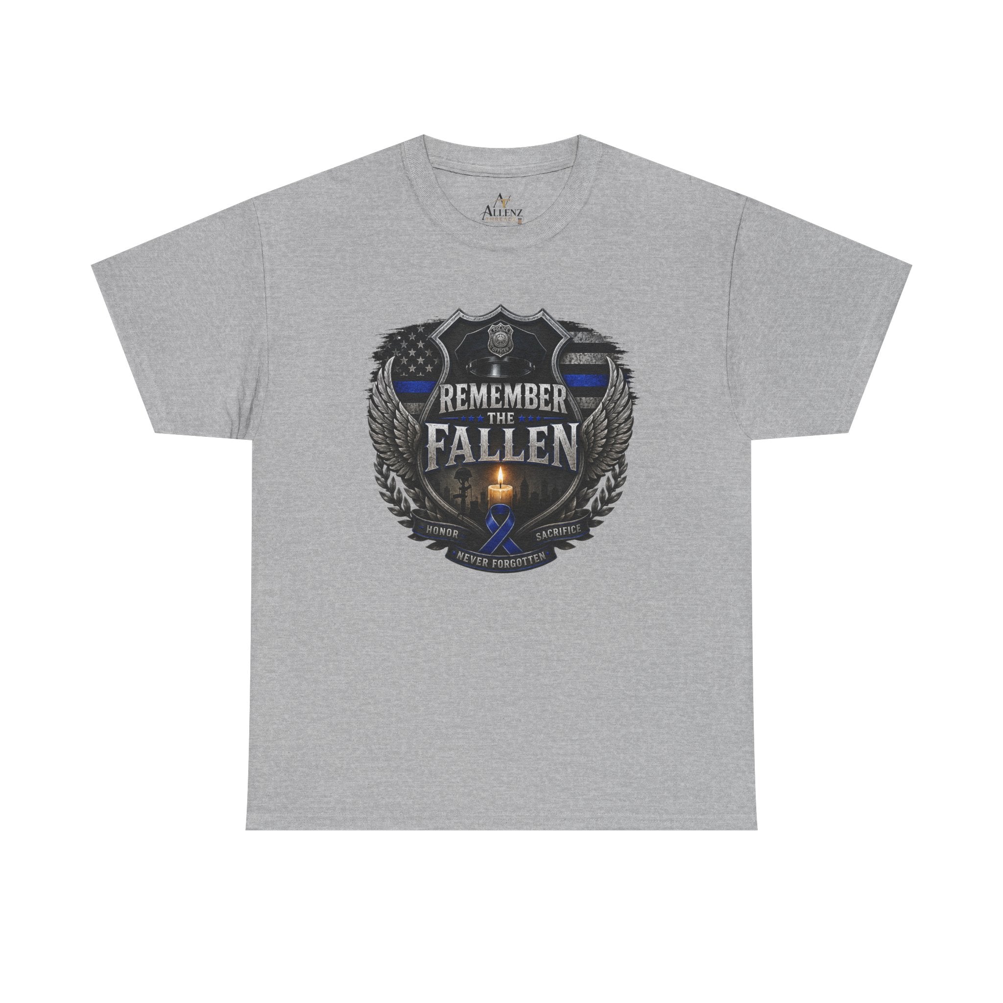 Unisex Heavy Cotton Tee Thin blue line remember the Fallen