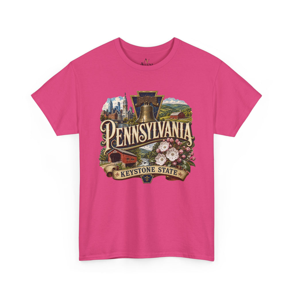 Unisex Heavy Cotton Tee🛎️ Pennsylvania – Pride of the Keystone State 🌄
