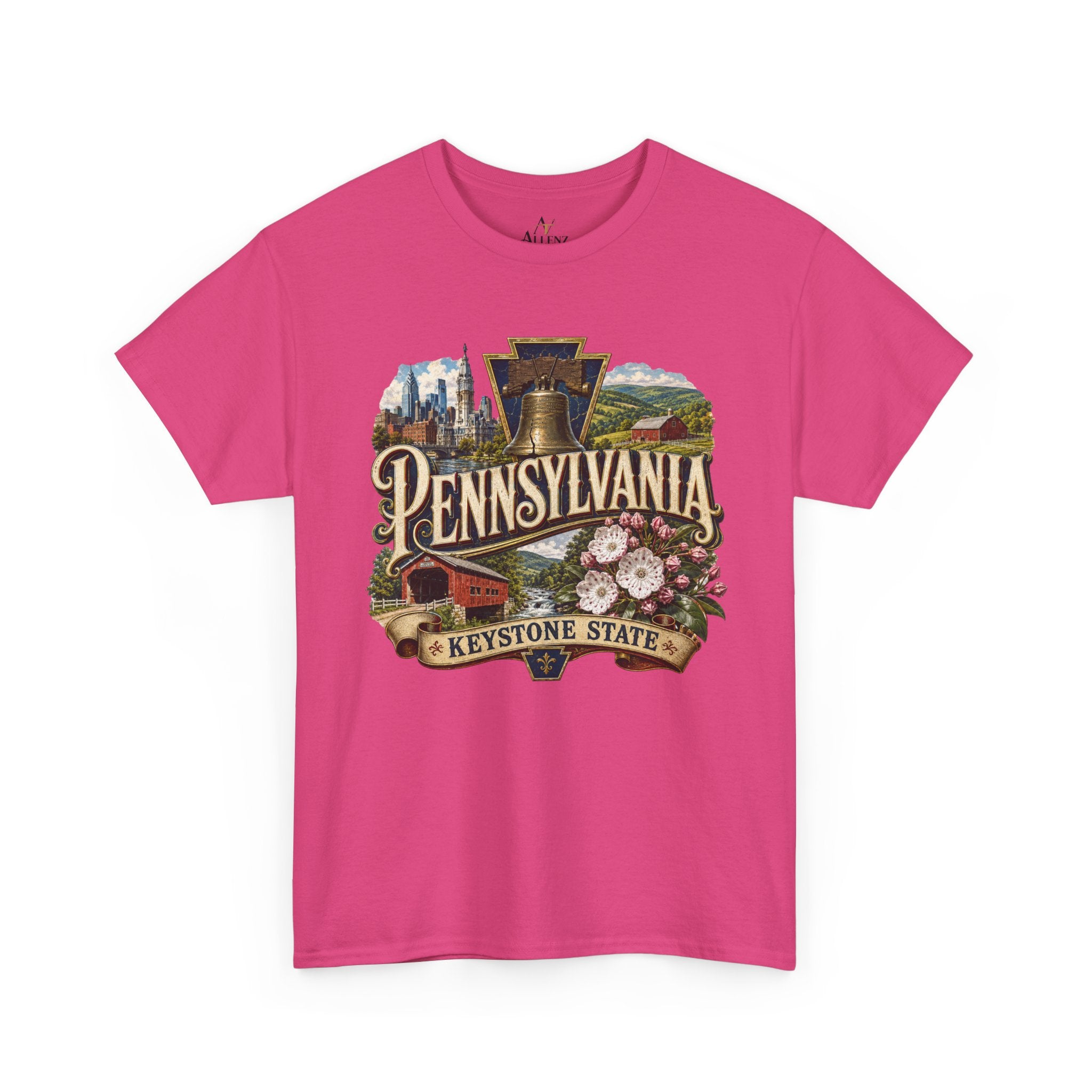 Unisex Heavy Cotton Tee🛎️ Pennsylvania – Pride of the Keystone State 🌄