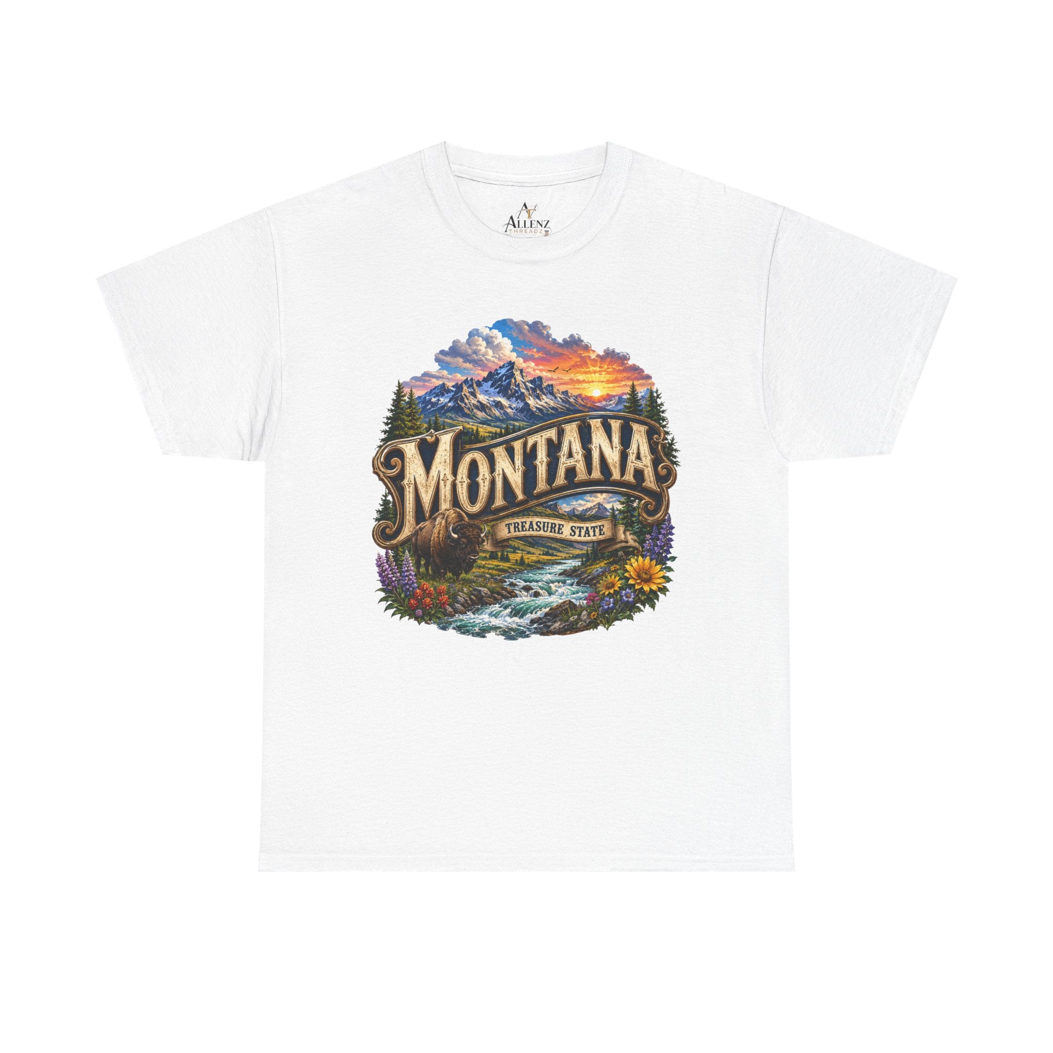 Unisex Heavy Cotton Tee🏔️ Montana – Big Sky Beauty and Wild Frontier Spirit 🏔️