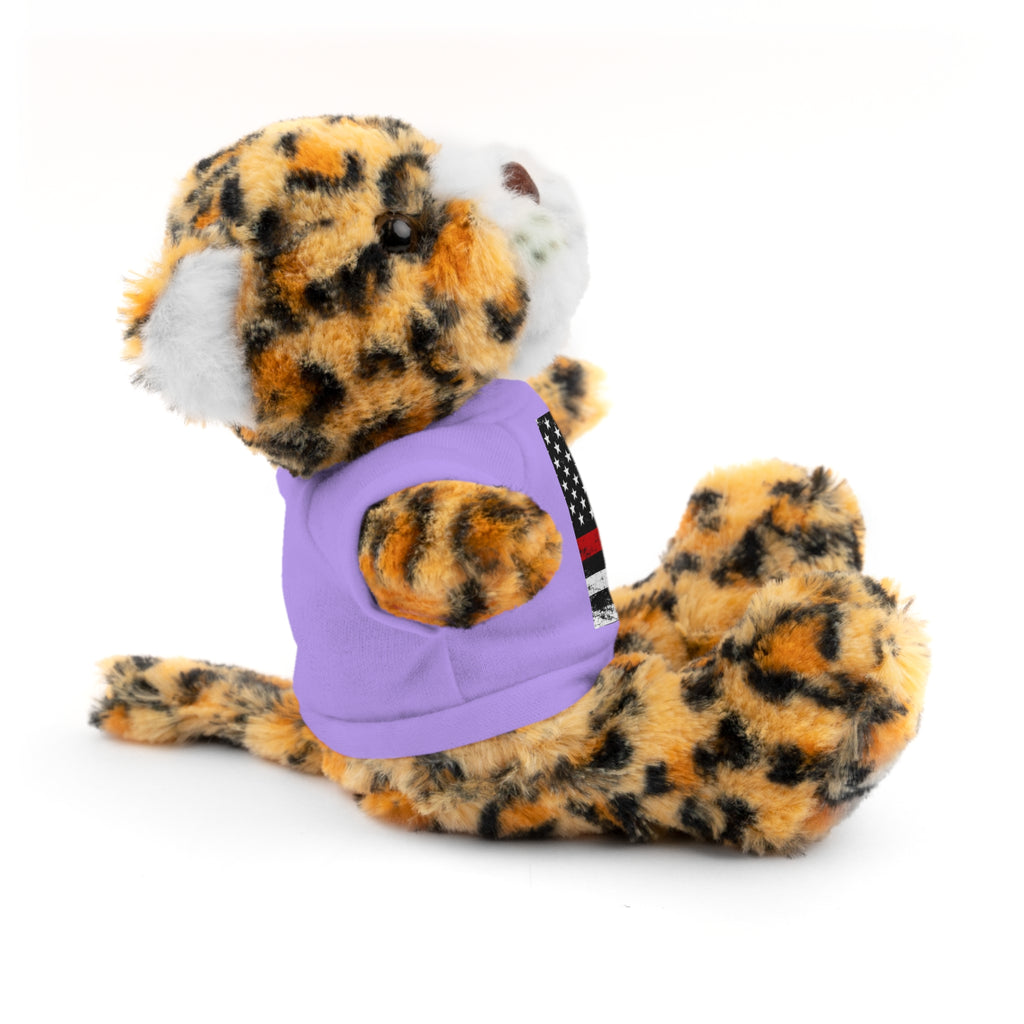 Kids Stuffed Animal with Thin Red line flag Tee