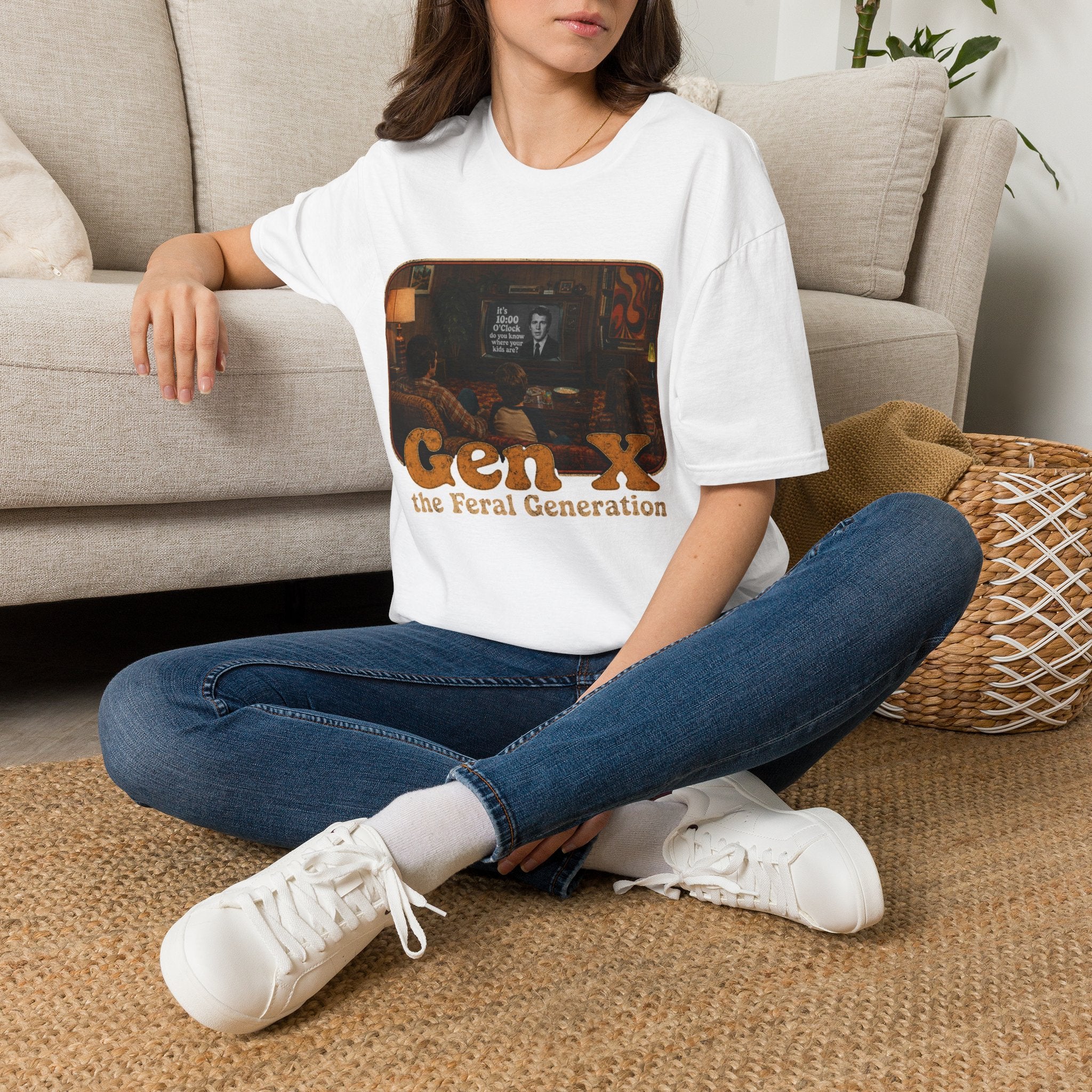 Gen X T-Shirt — "Gen X: The Feral Generation" Retro TV Nostalgia Tee