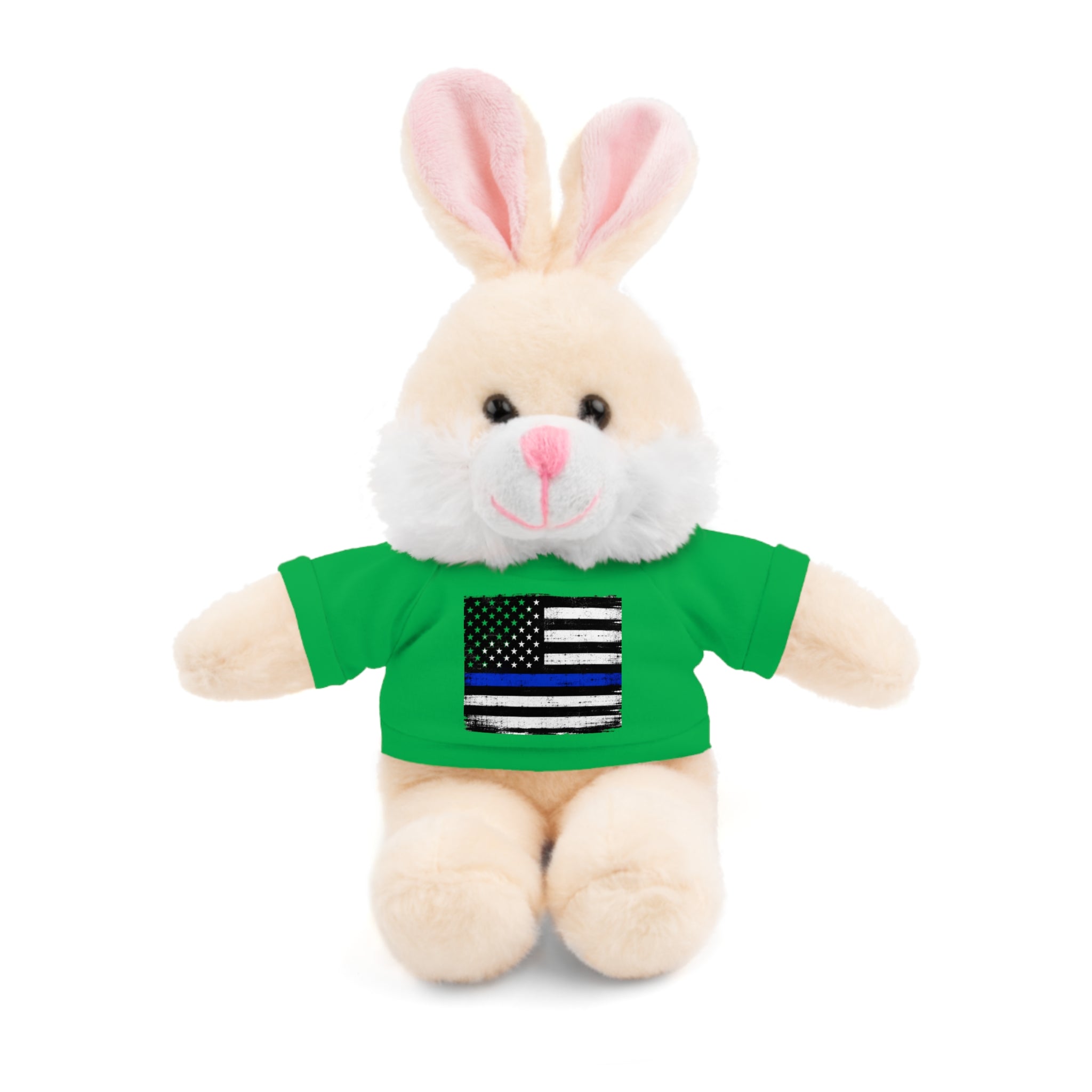 Kids Stuffed Animal with Thin Blue line flag Tee