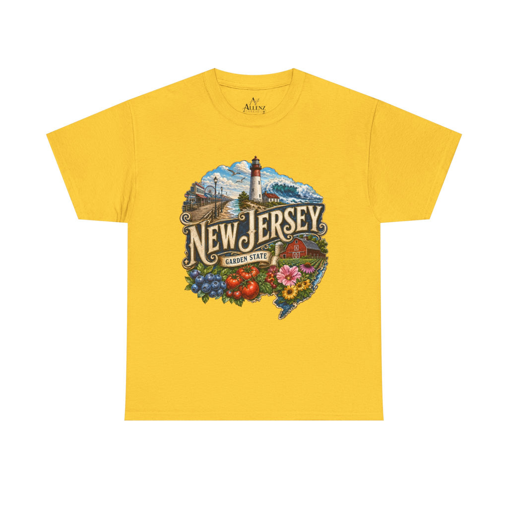 Unisex Heavy Cotton Tee🌊 New Jersey – Coastal Charm and Garden State Pride 🍅🫐