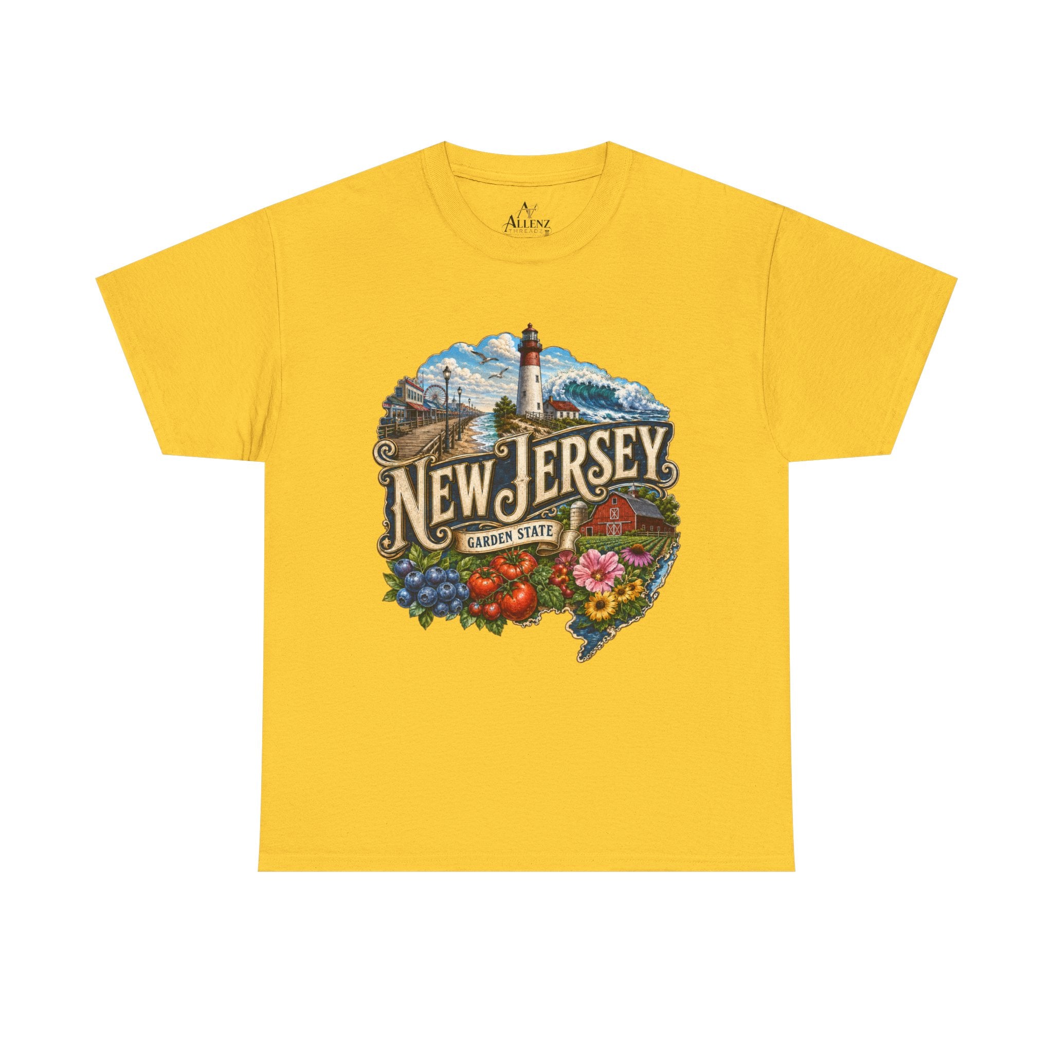 Unisex Heavy Cotton Tee🌊 New Jersey – Coastal Charm and Garden State Pride 🍅🫐