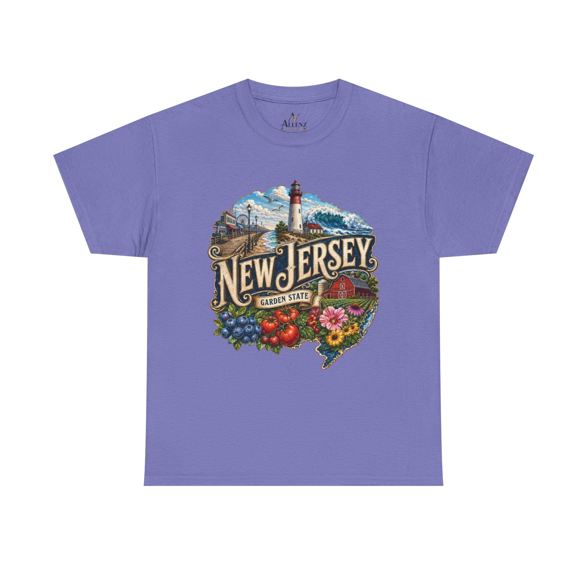 Unisex Heavy Cotton Tee🌊 New Jersey – Coastal Charm and Garden State Pride 🍅🫐