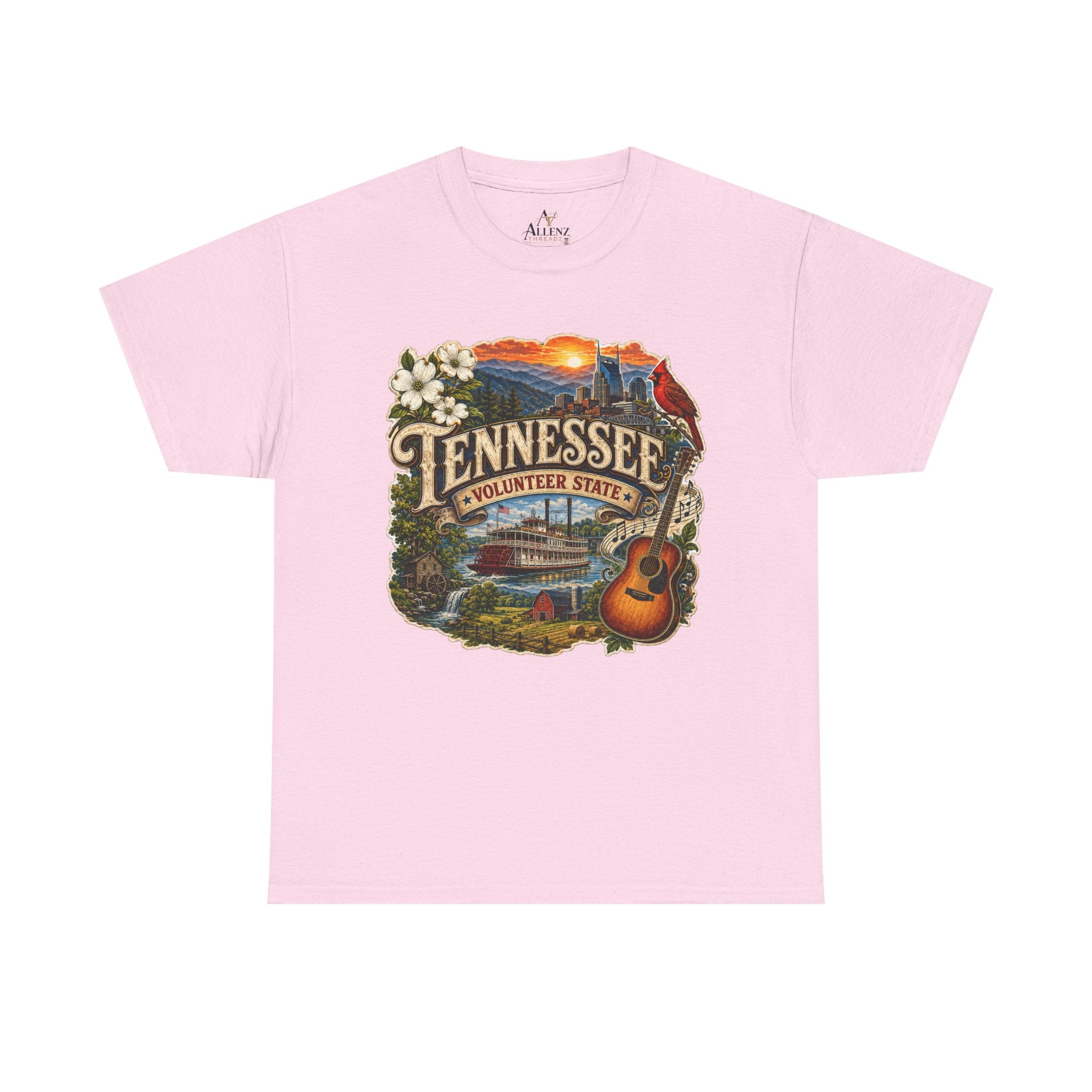 Unisex Heavy Cotton Tee🎸 Tennessee – Heart of the Volunteer State 🌄🎶