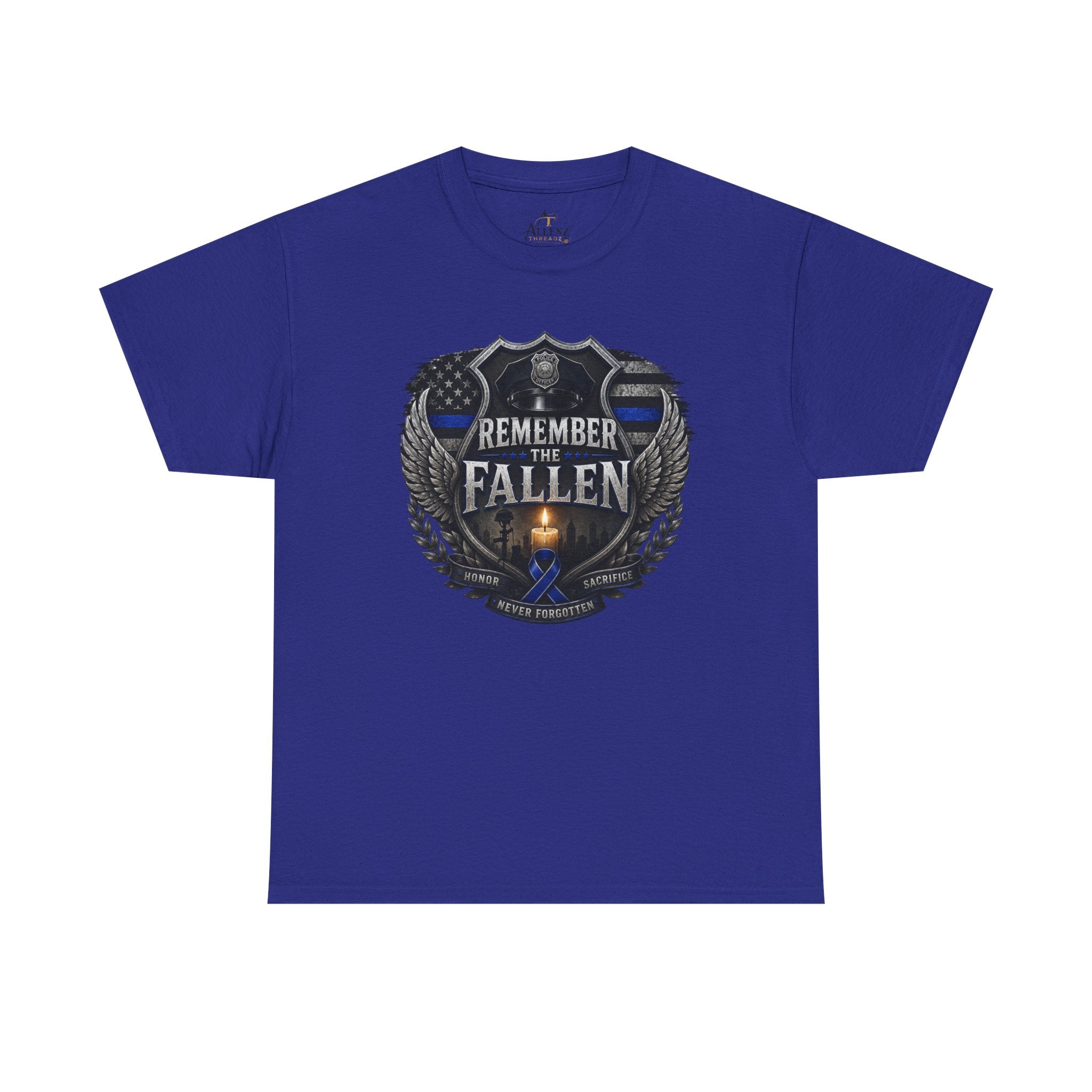Unisex Heavy Cotton Tee Thin blue line remember the Fallen