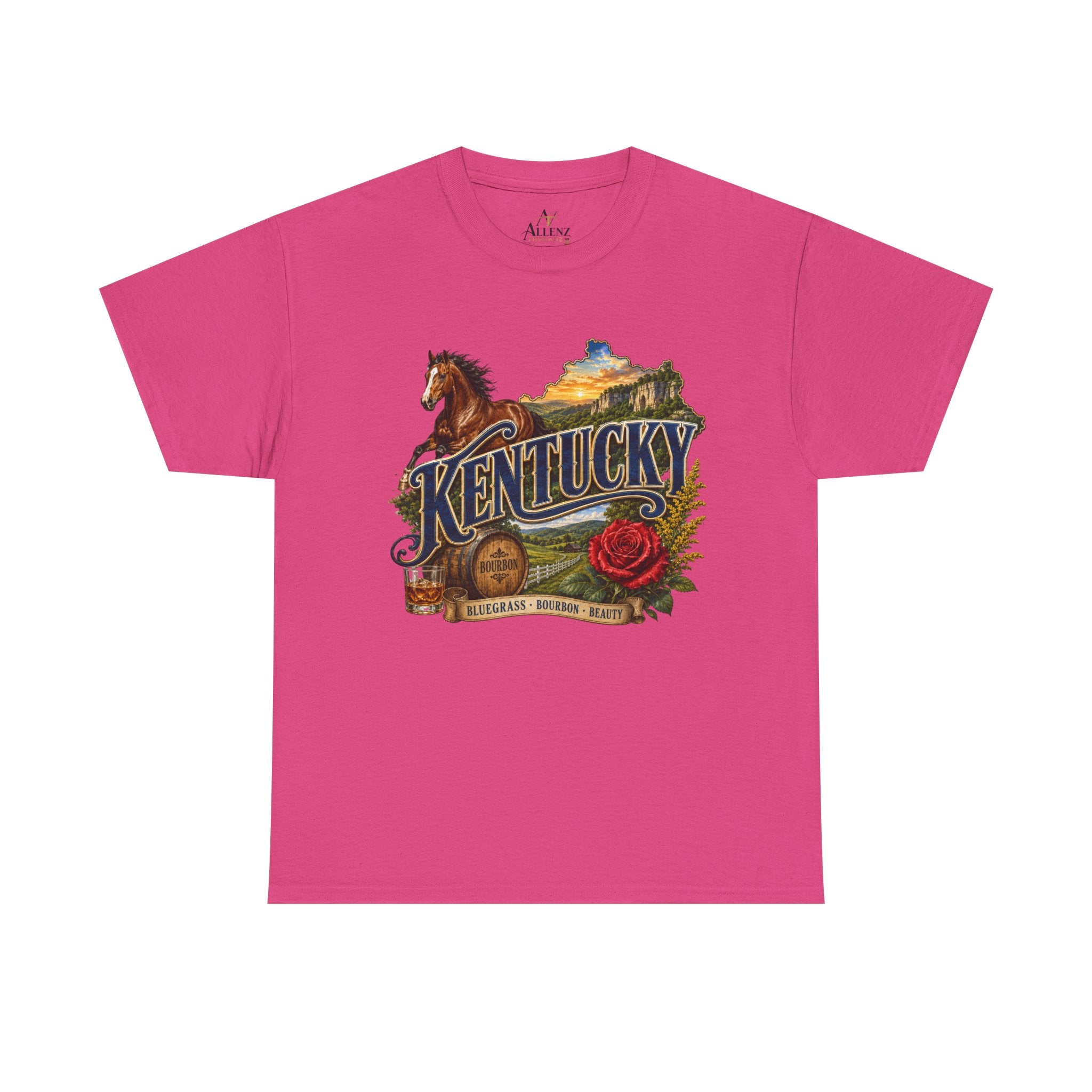 Unisex Heavy Cotton Tee 🐎 Kentucky – Bluegrass, Bourbon and Southern Beauty 🐎