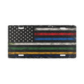 Thin Multi Line Flag Vanity  License Plate
