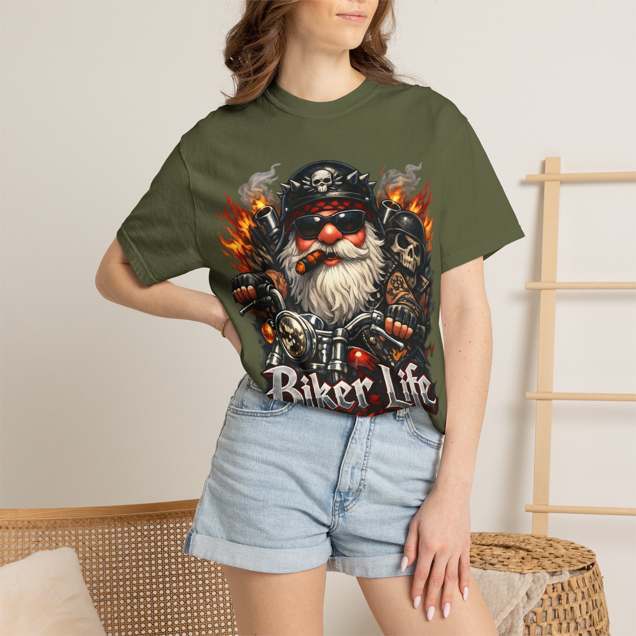 Biker Life T-Shirt — Vintage Gnome Motorcycle Graphic Tee