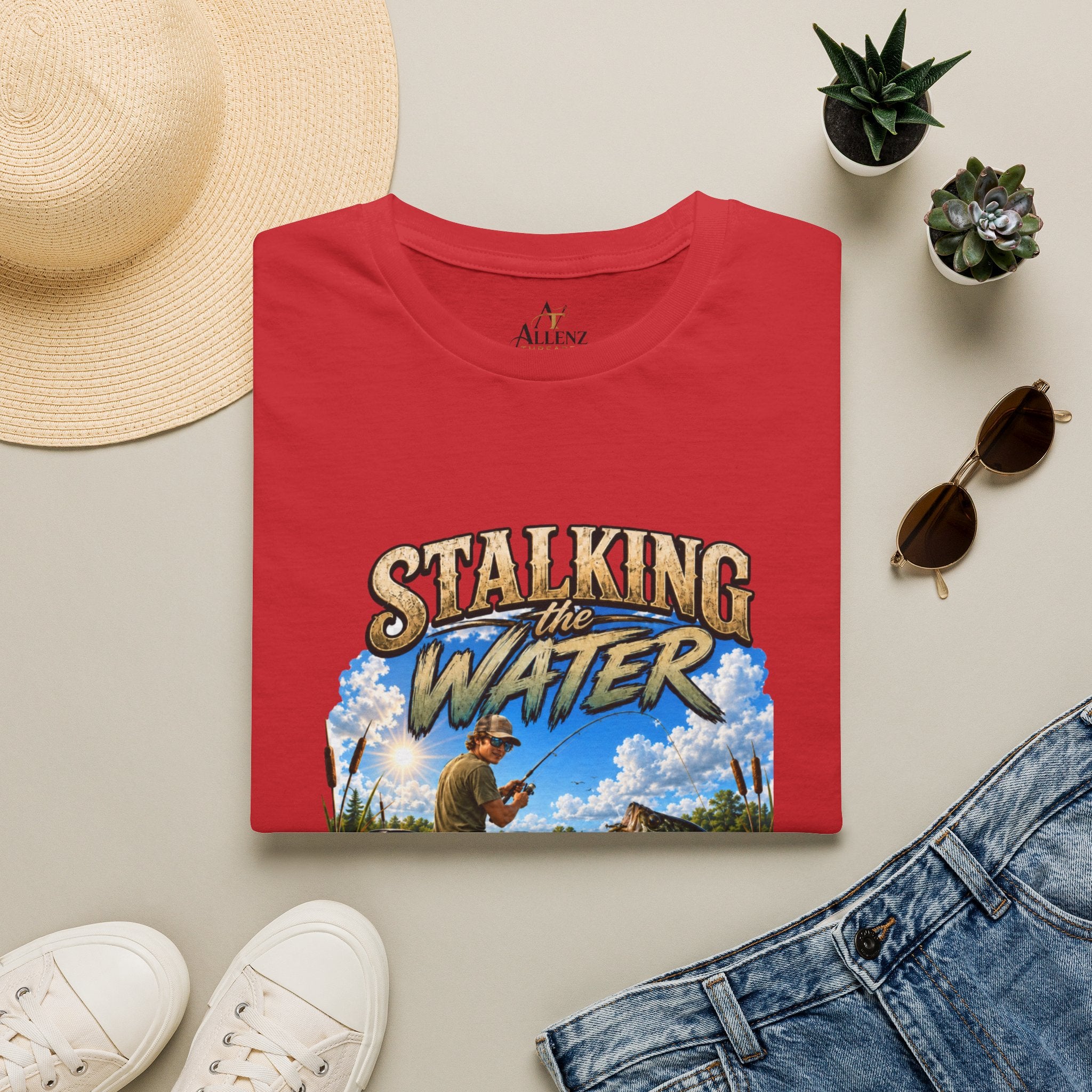 Stalking The Water Fishing Unisex Softstyle T-Shirt