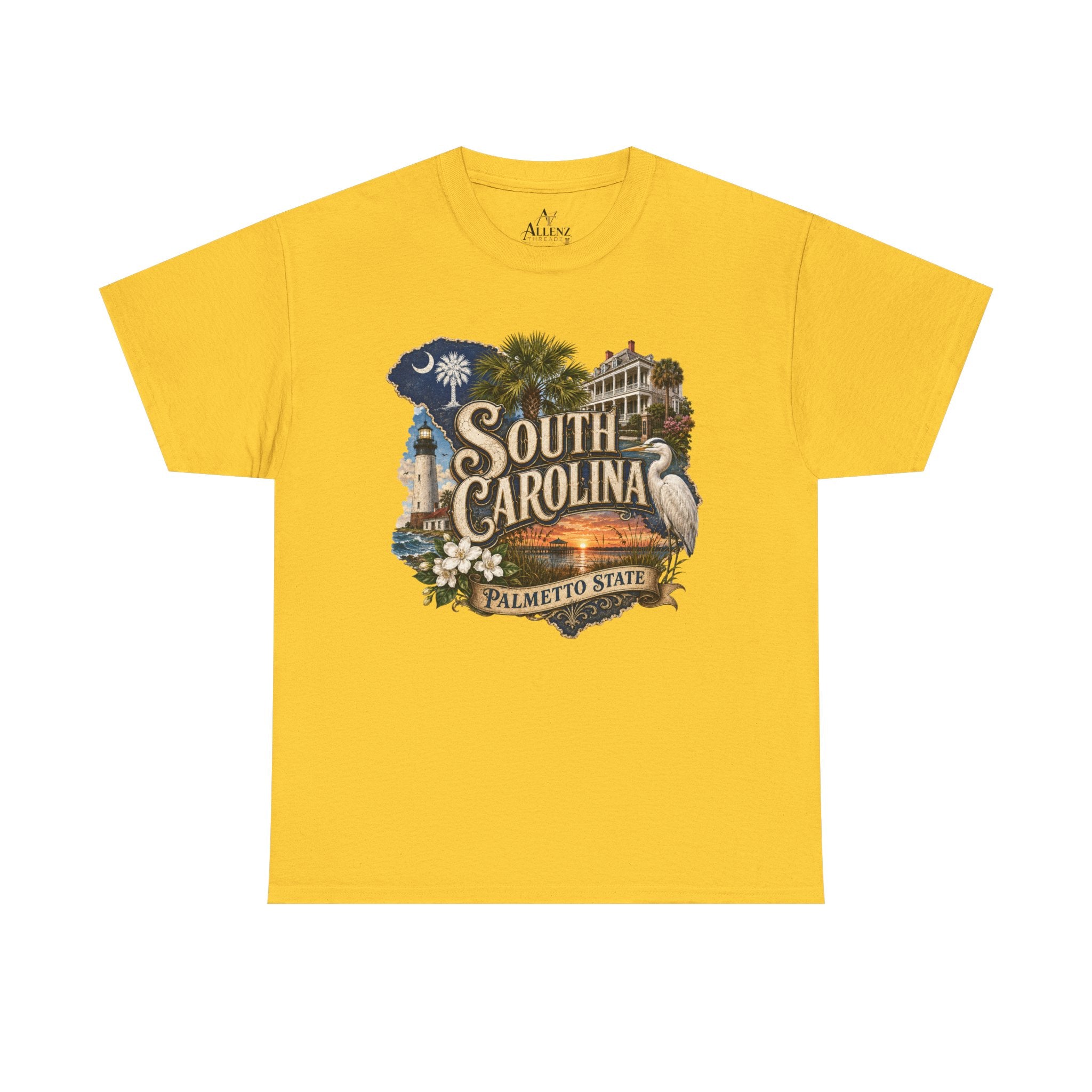 Unisex Heavy Cotton Tee🌴 South Carolina – Timeless Beauty of the Palmetto State 🌅🌊