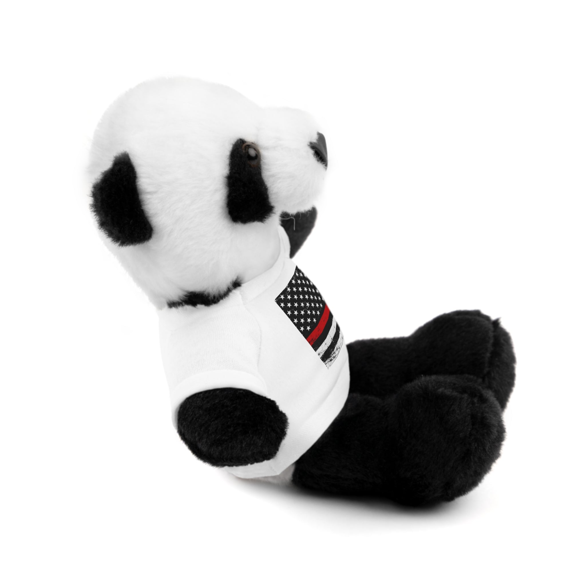 Kids Stuffed Animal with Thin Red line flag Tee