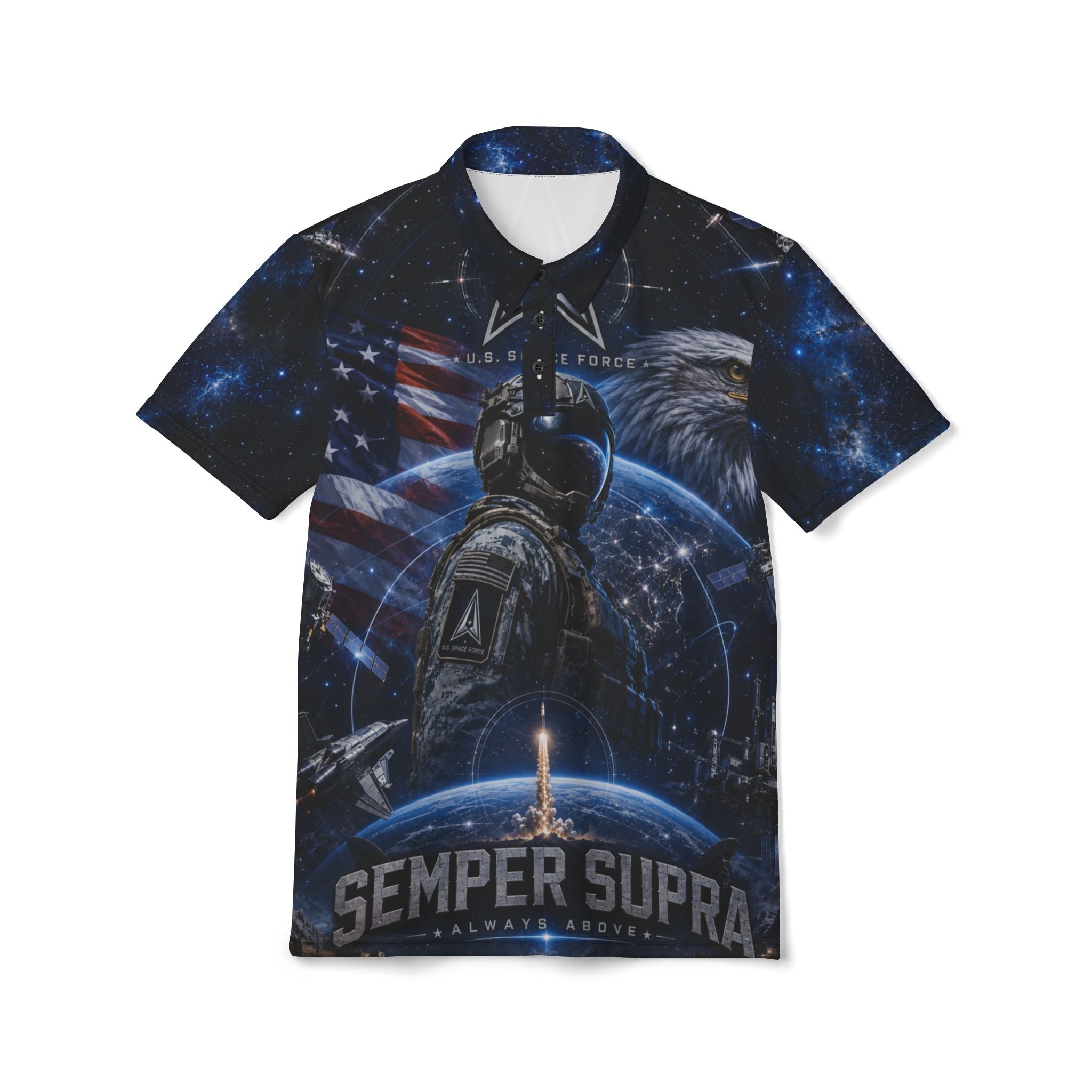 Space Force Unisex Polo Shirt (AOP)
