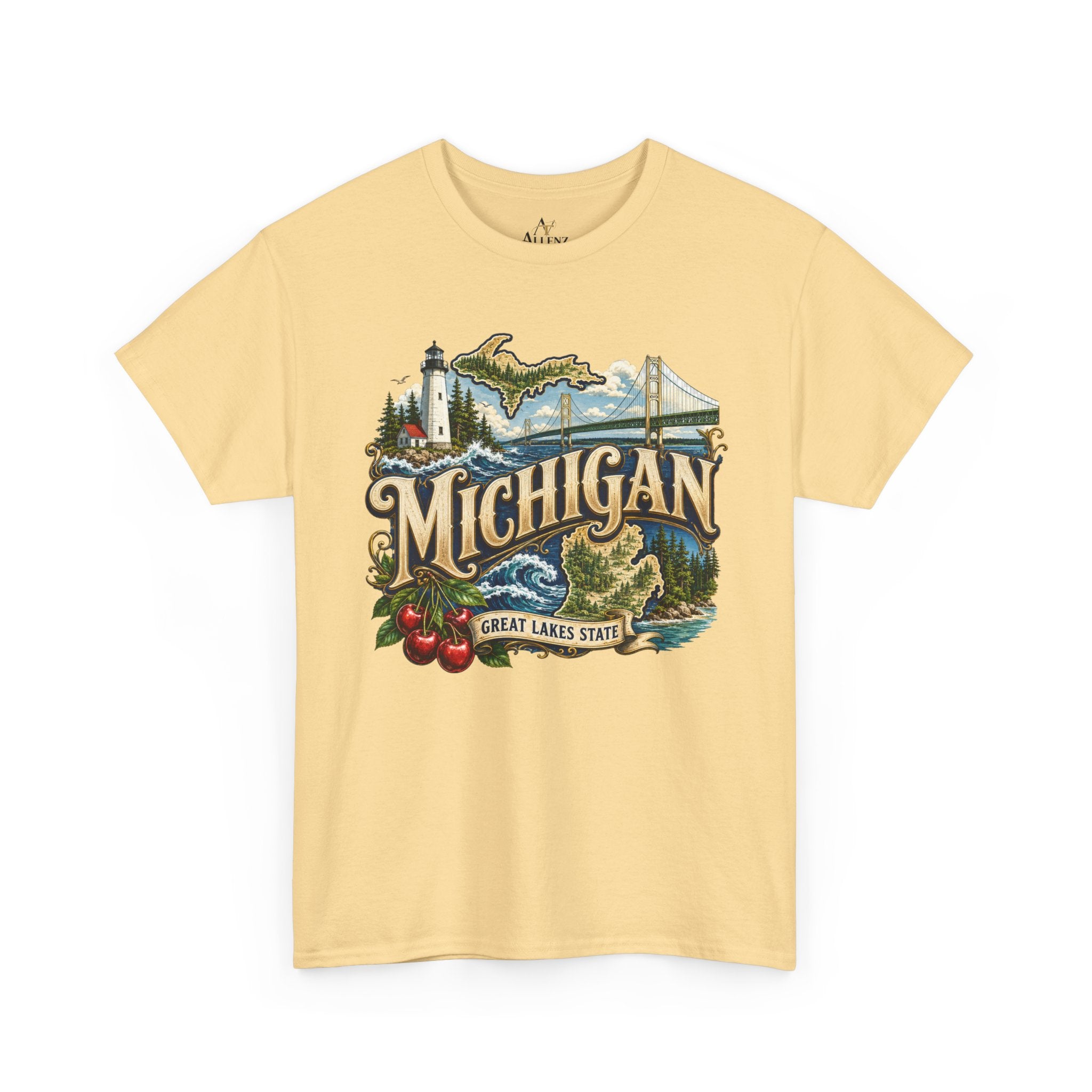 Unisex Heavy Cotton Tee🌊 Michigan – Great Lakes Beauty and Northern Adventure 🌊