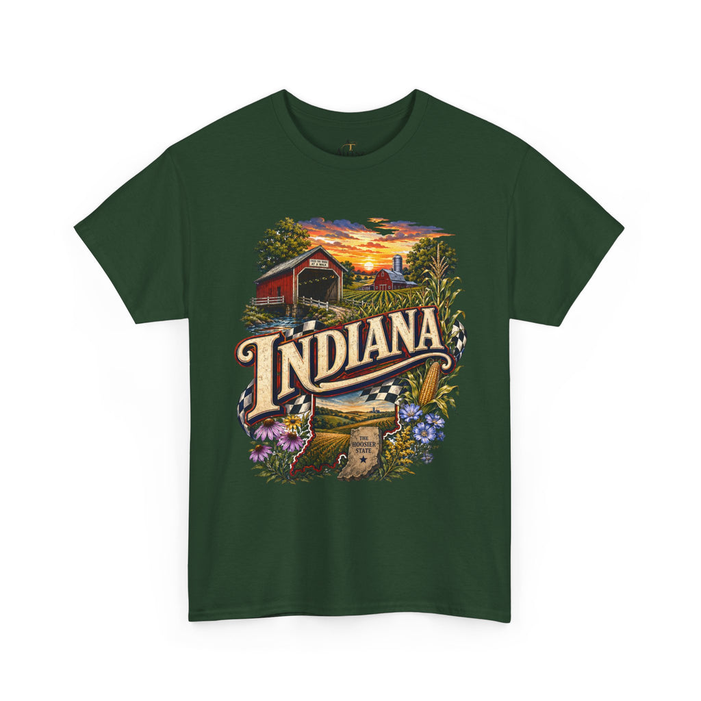 Unisex Heavy Cotton Tee 🌽 Indiana – Heartland Pride and Hoosier Tradition 🌽