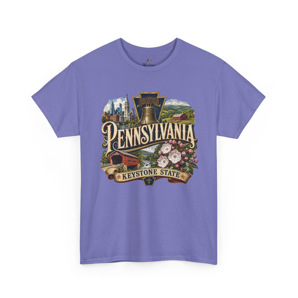 Unisex Heavy Cotton Tee🛎️ Pennsylvania – Pride of the Keystone State 🌄